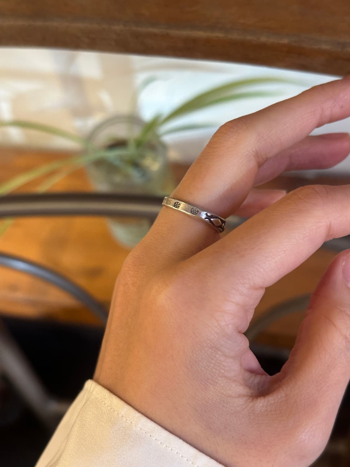 (Only 1)Dual Motif Karen Silver Ring 상품이미지4