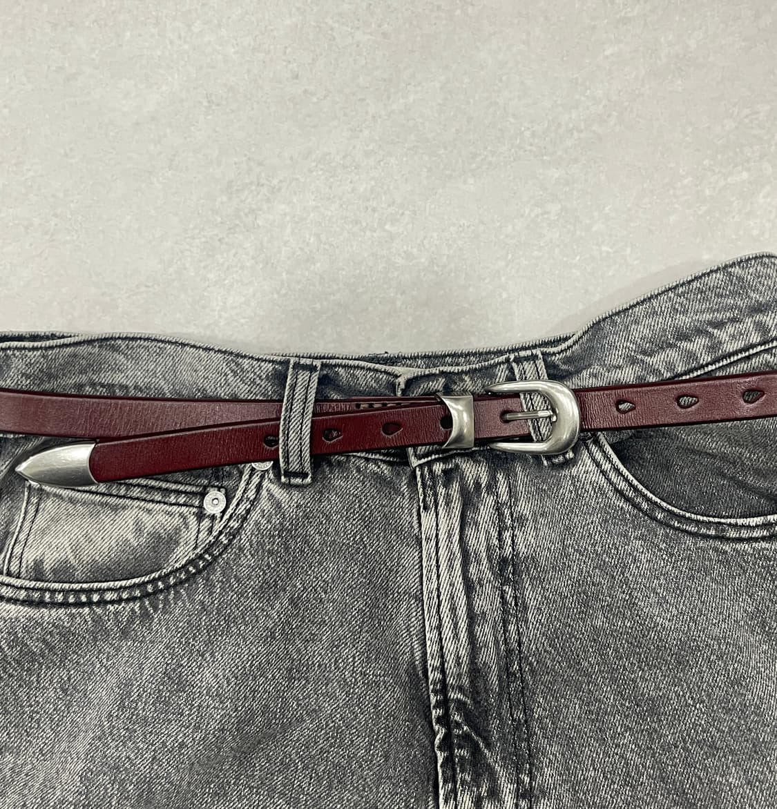 버건디 클래식 가죽벨트  상품이미지4