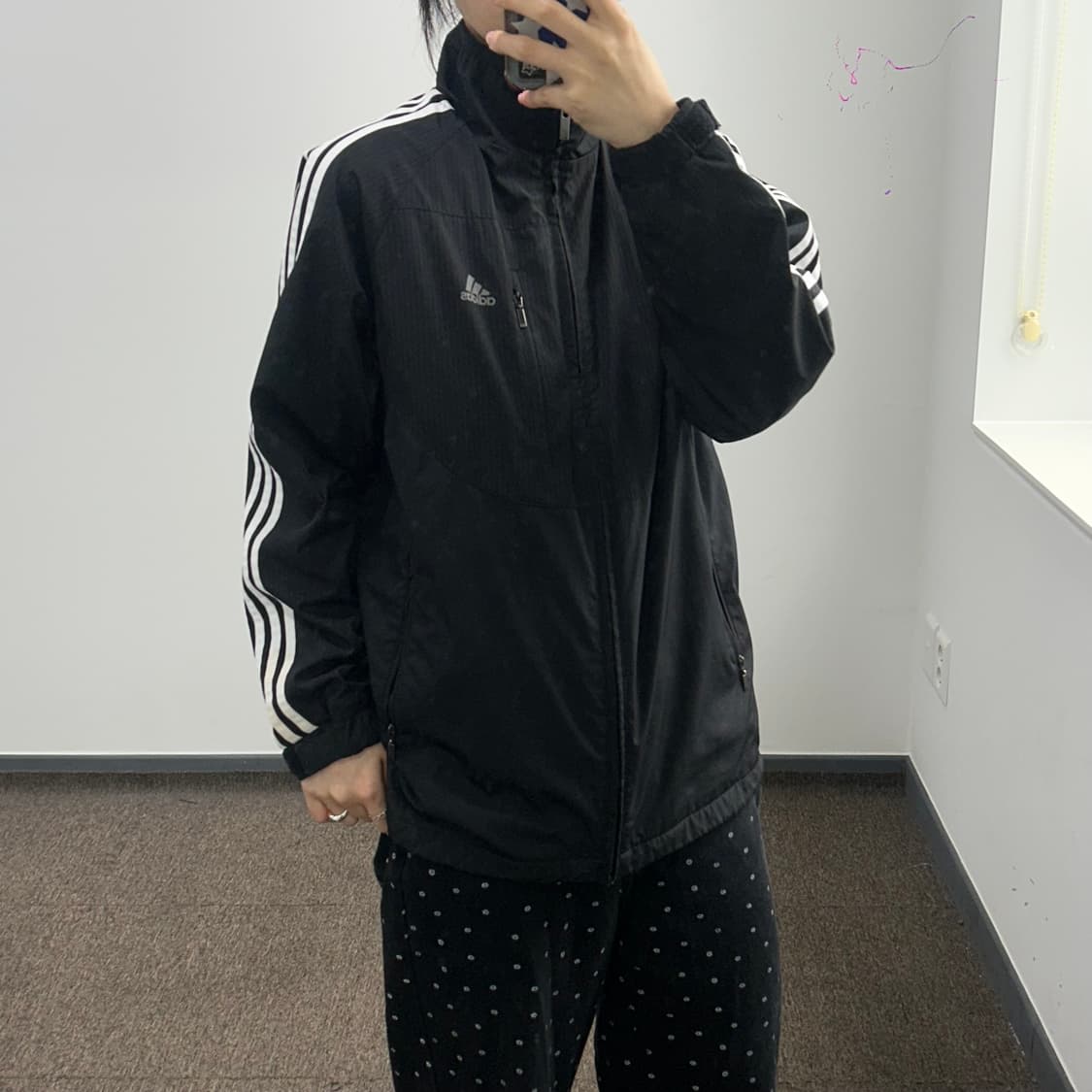 Adidas 아디다스 삼각로고 블랙 트랙탑 바람막이 상품이미지2