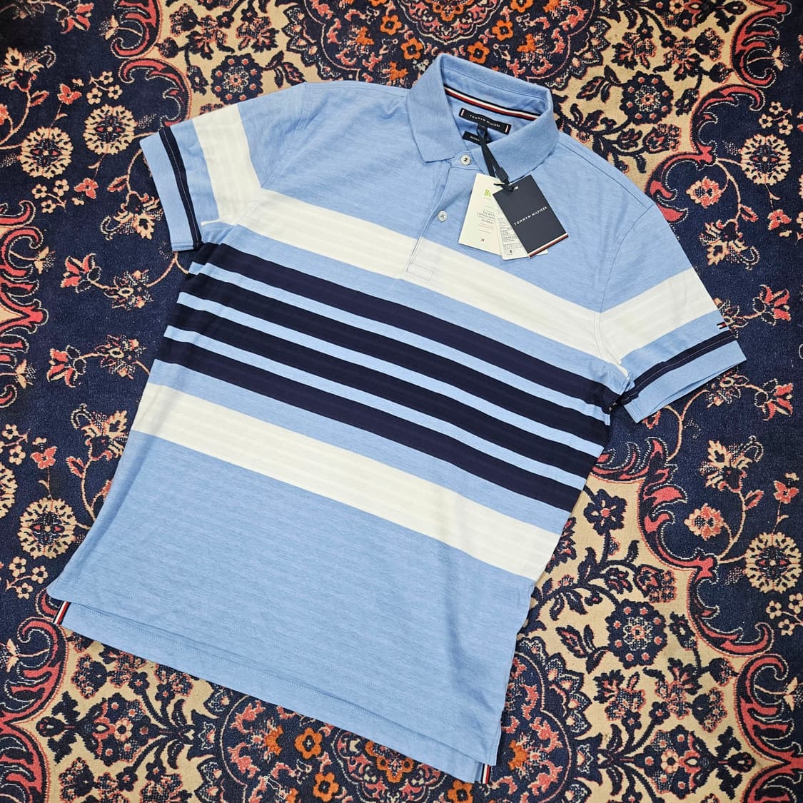 (새상품)타미힐피거 스트라이프 반팔 카라티 상품이미지1