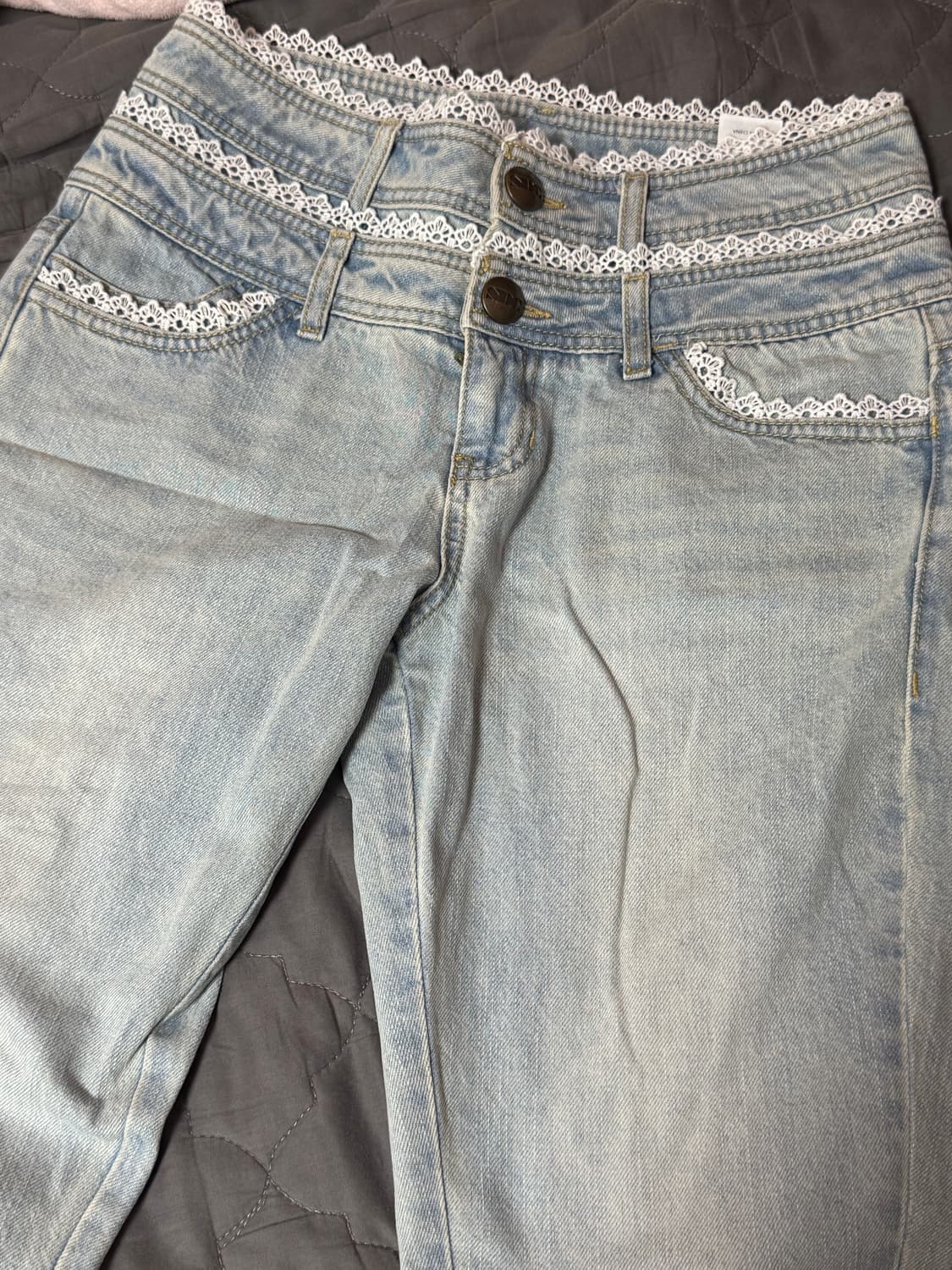 스컬프터 더블 웨이스트 부츠컷 데님 빈티지 아이스 S 상품이미지4