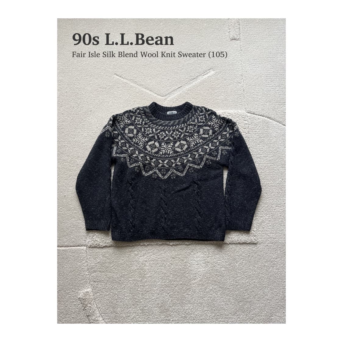 90s 엘엘빈 울 실크 페어아일 니트 (105) 상품이미지1