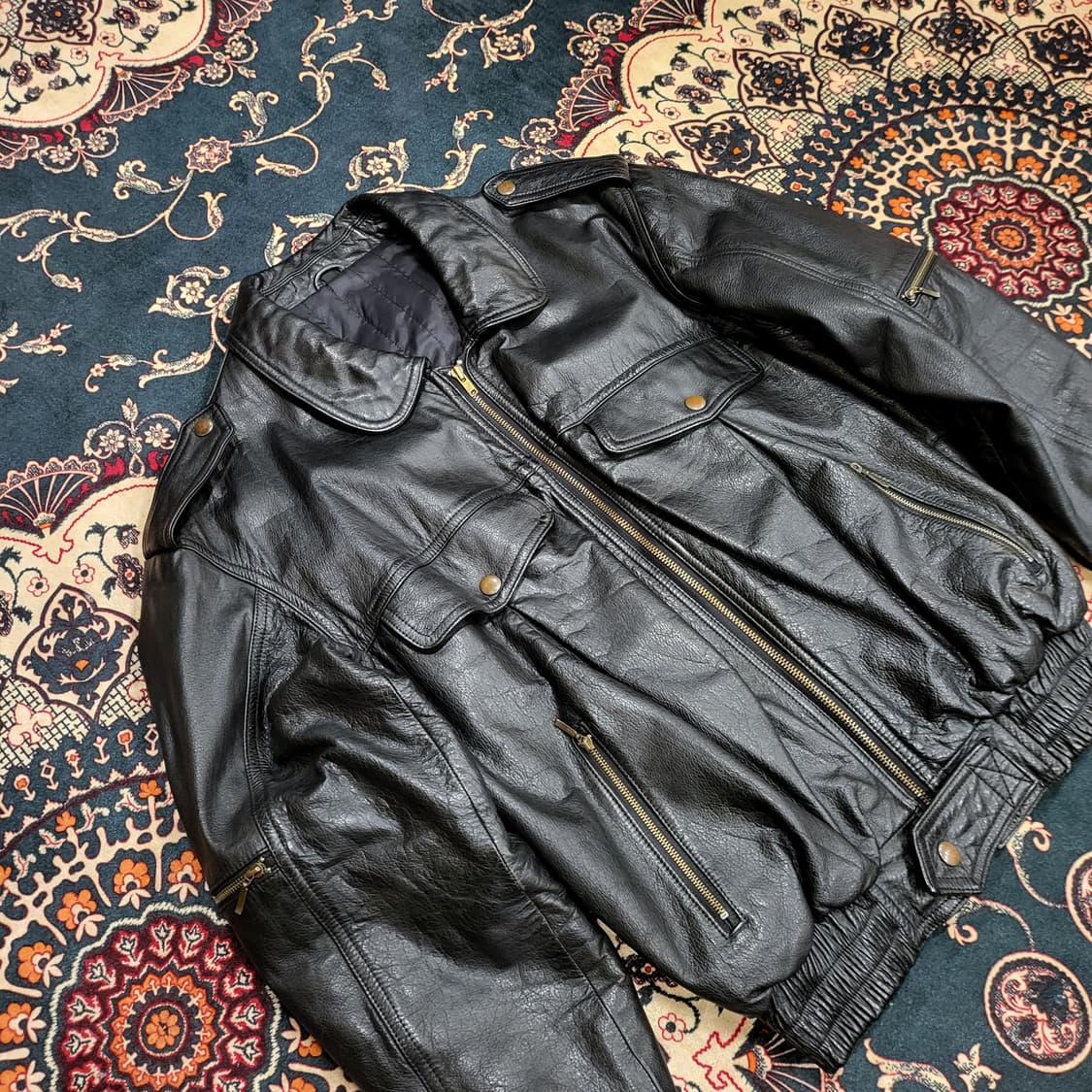 90s Japan 레더 자켓 (M) 상품이미지3