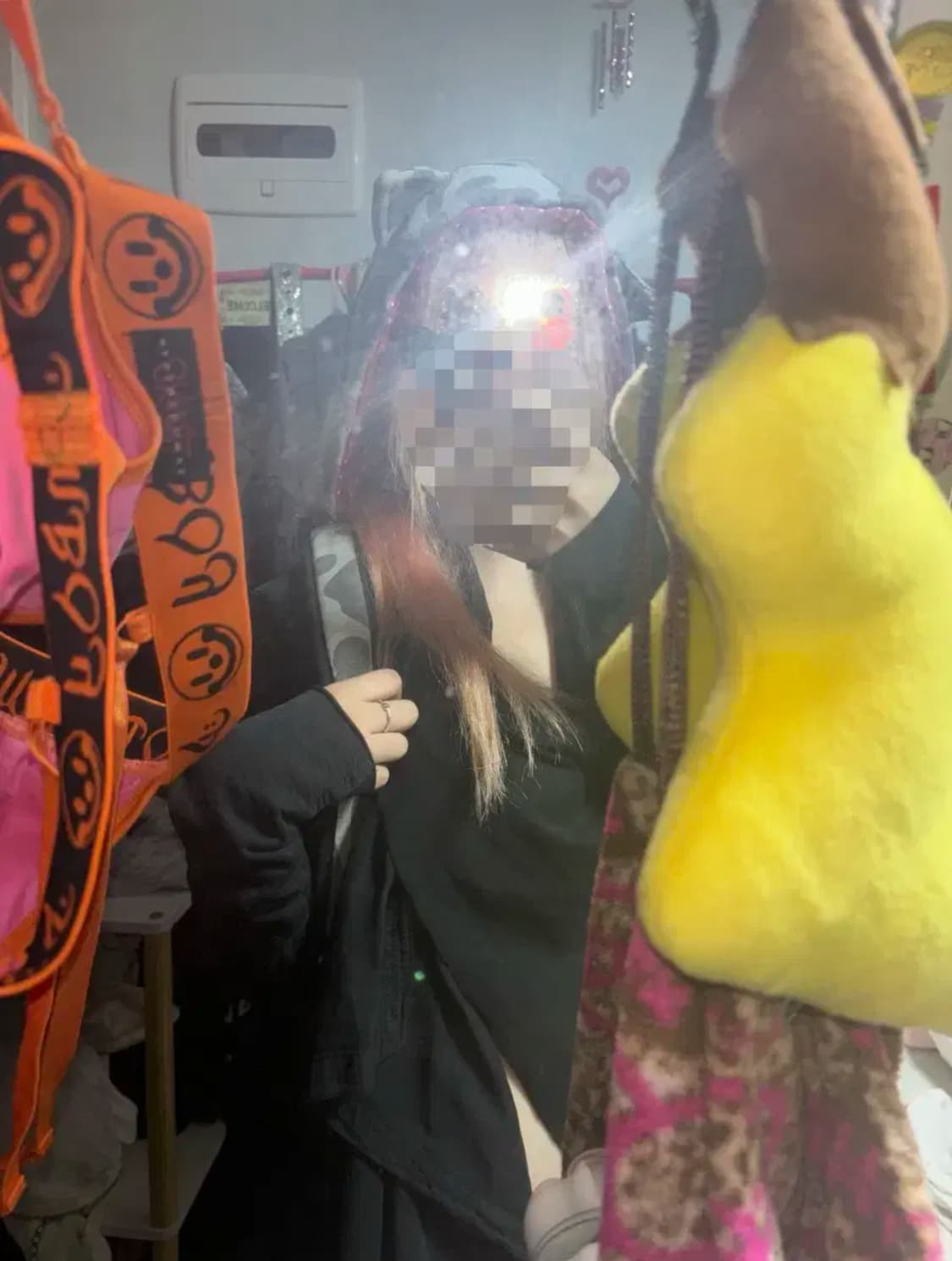 후드 고양이 백팩 네코미미 빈티지 백팩 상품이미지1