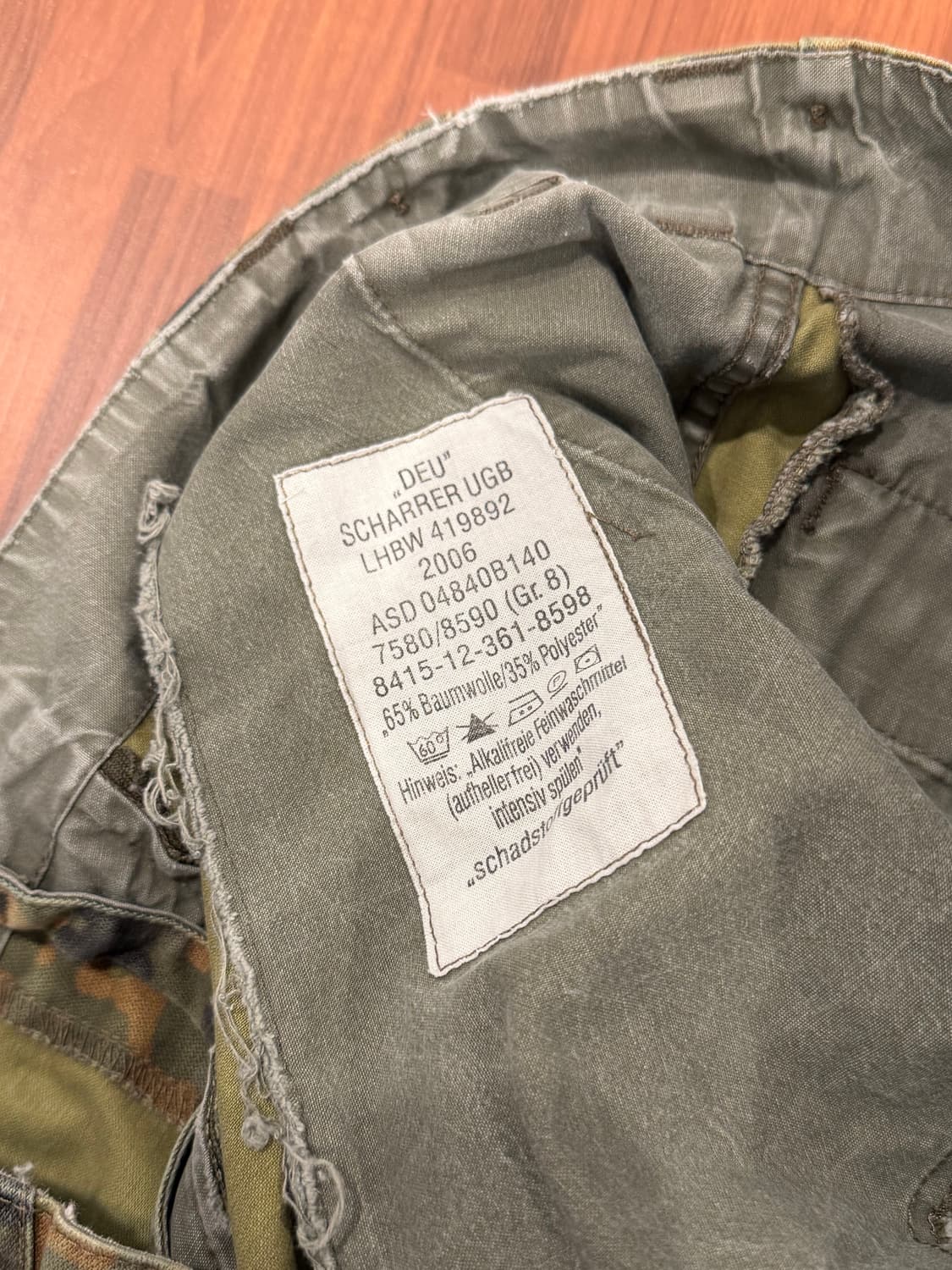 00s Military 독일군 플렉탄 카모 밀리터리 필드 팬츠 (34) 상품이미지8