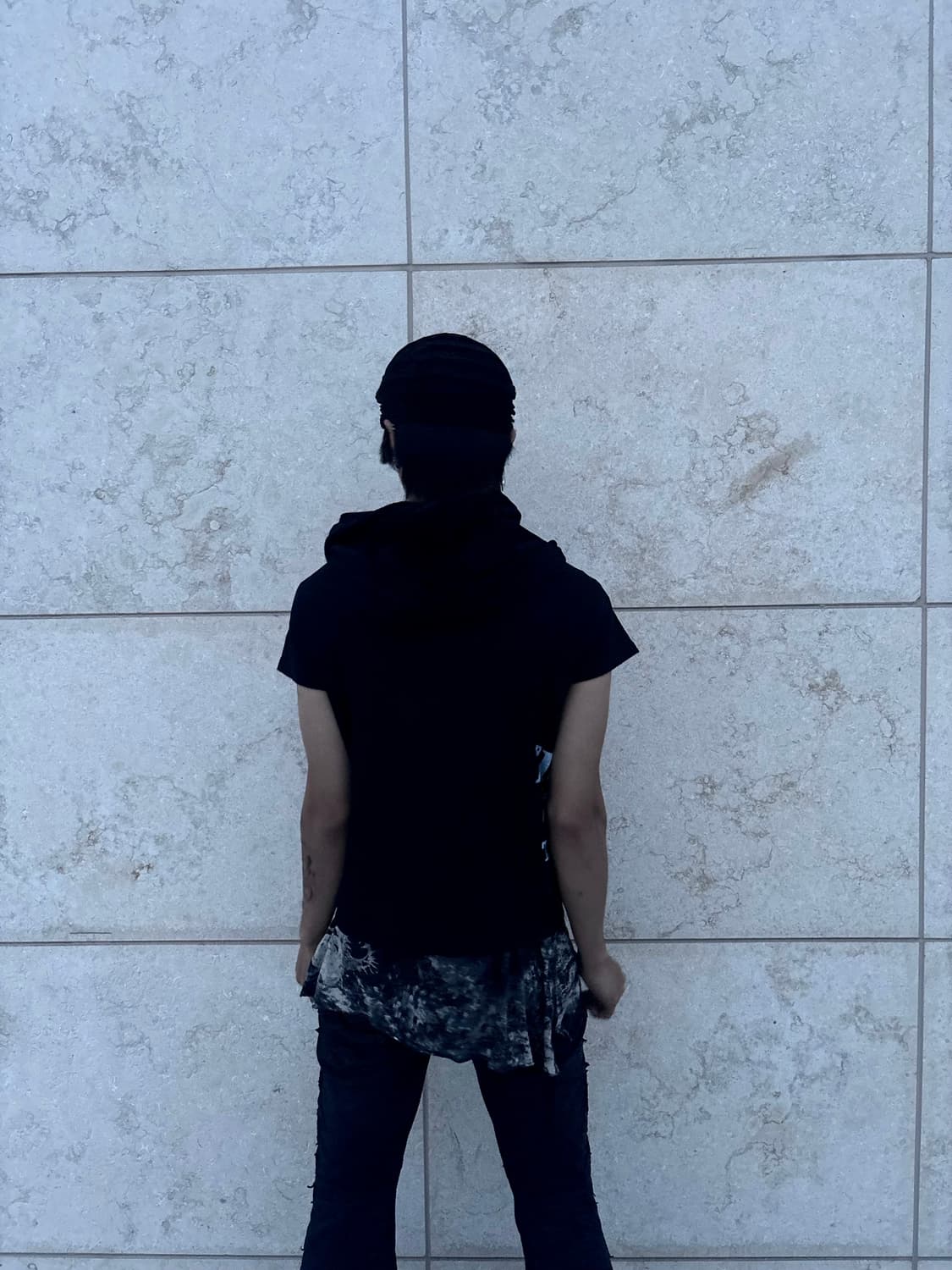 “BACKS” Double Hoodie Y2K Print Half Zip 상품이미지8