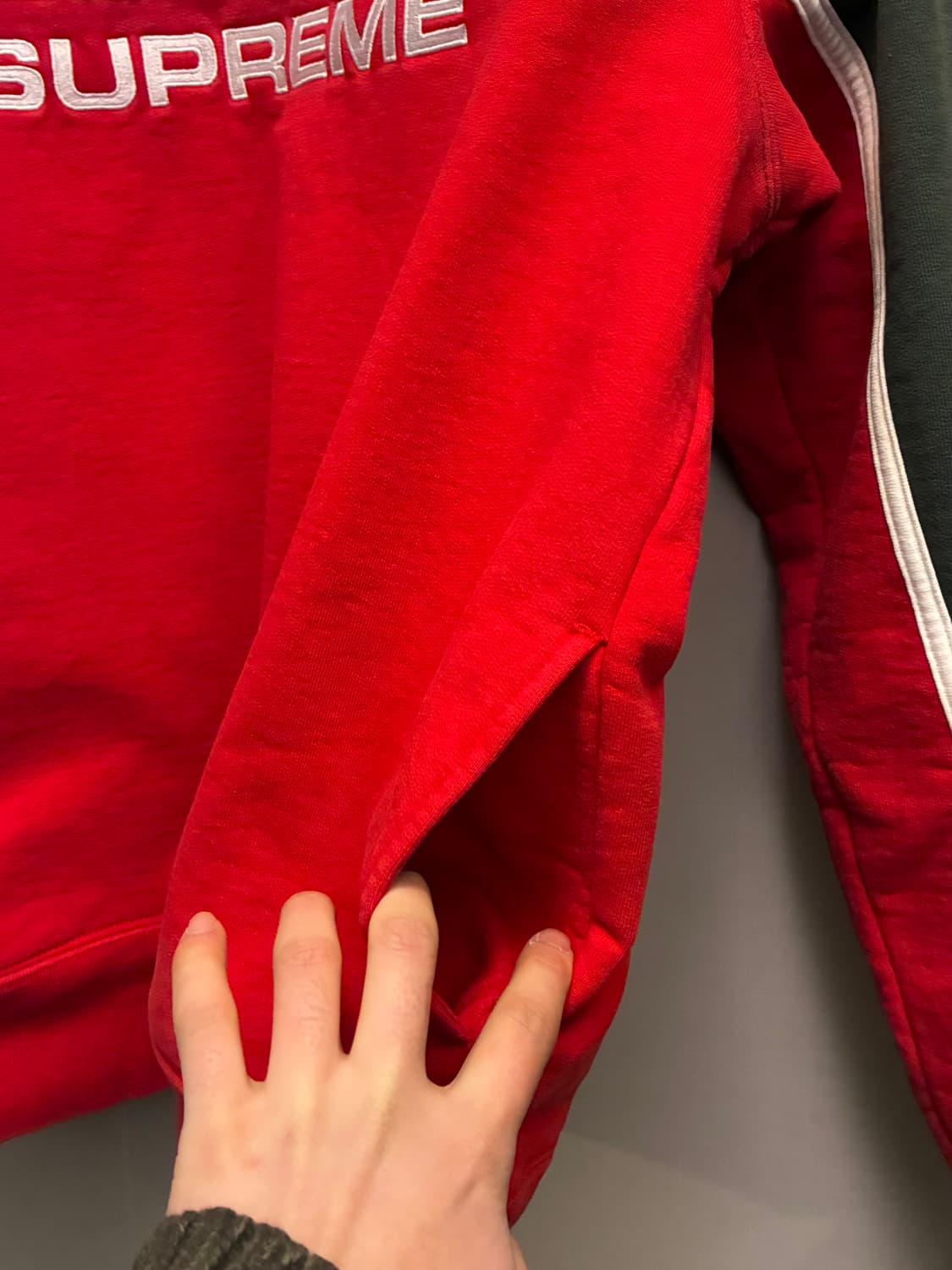 (M)Supreme 슈프림 투톤 하프집업 스웻셔츠 맨투맨 그린레드 상품이미지8