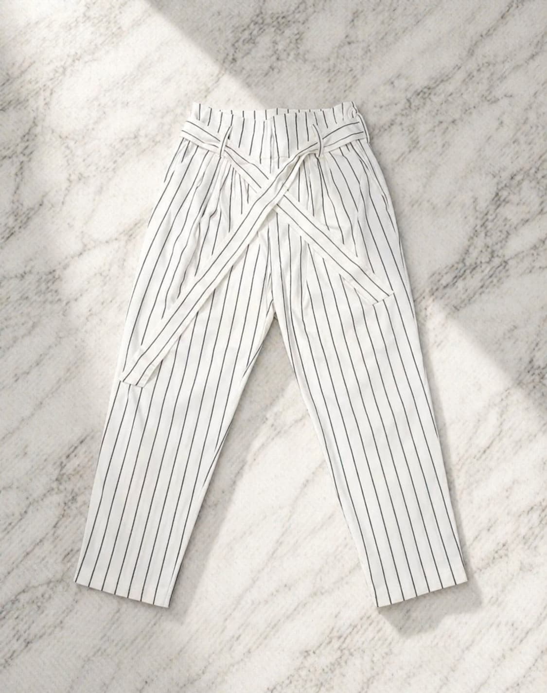 타임 포스트모던 스트라이프 테이퍼드 팬츠 / 여름용 / 하이웨스트 상품이미지3
