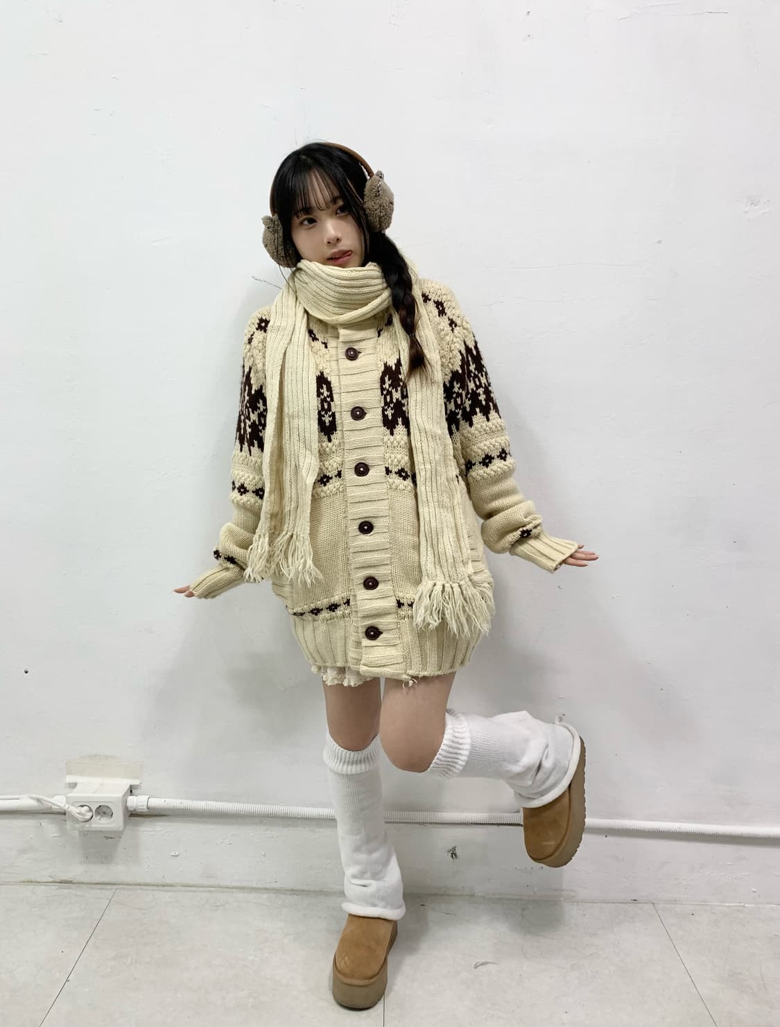 [ABERCROMBIE] 아베크롬비 라떼갸루 노르딕 니트 가디건 상품이미지2