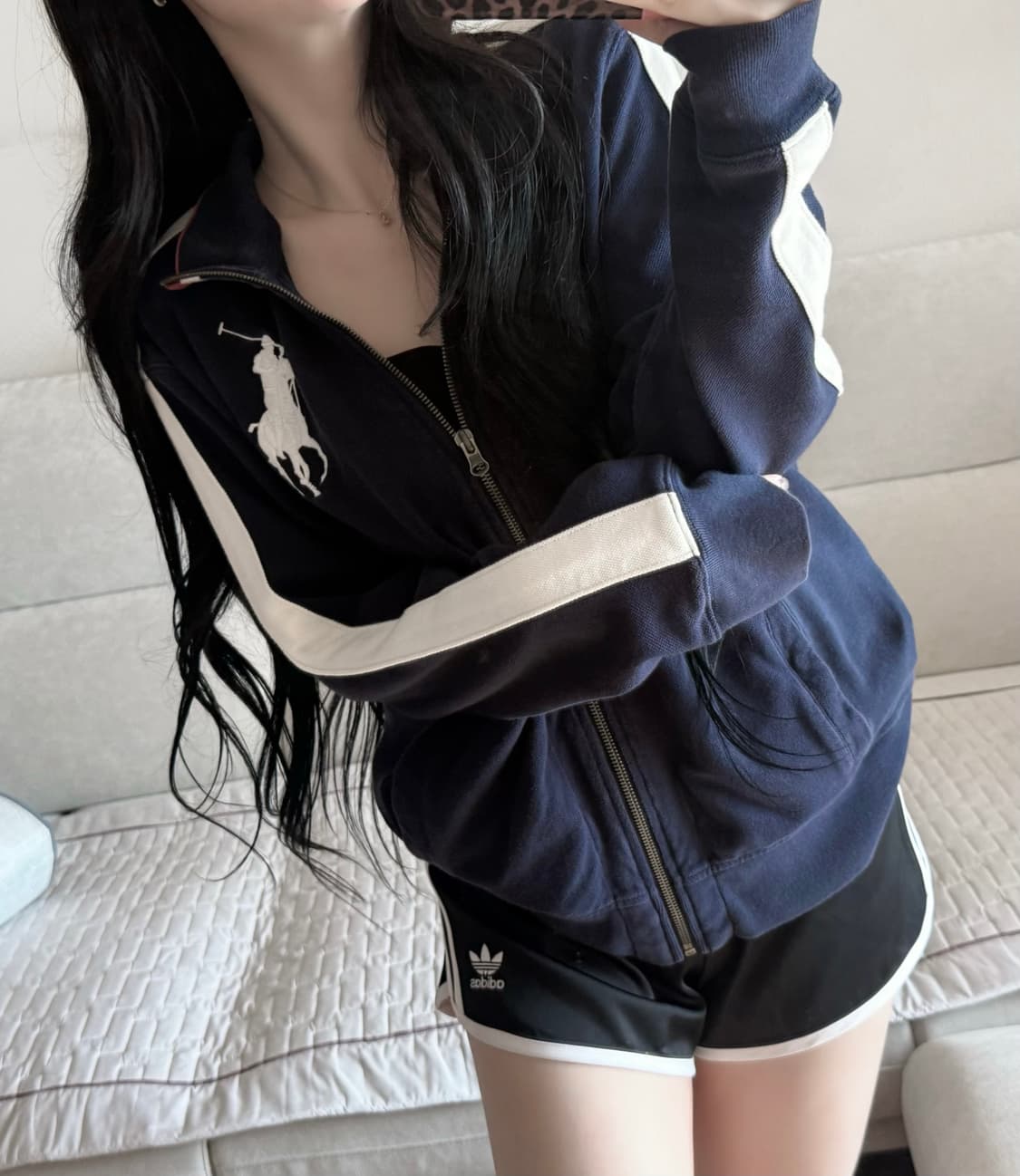 폴로 랄프로렌 빅포니 네이비 / 화이트 집업 상품이미지1