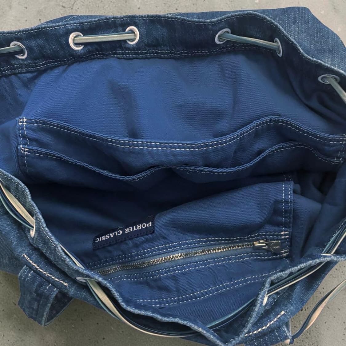 포터클래식 데님 스쿠모 레더 빈티지 토트백 상품이미지8