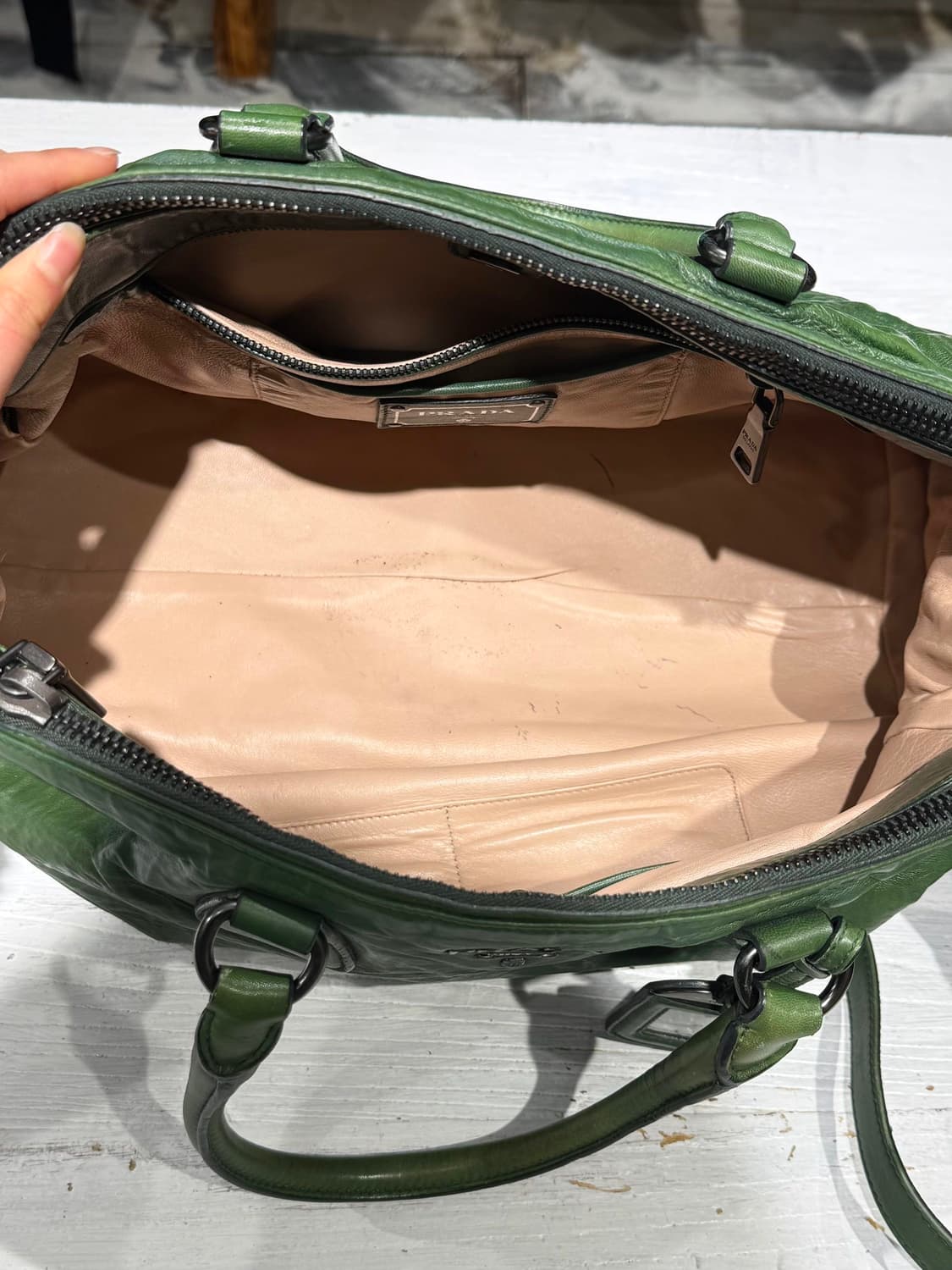 프라다 그린 나파 앤틱 투웨이 숄더 크로스백 상품이미지7