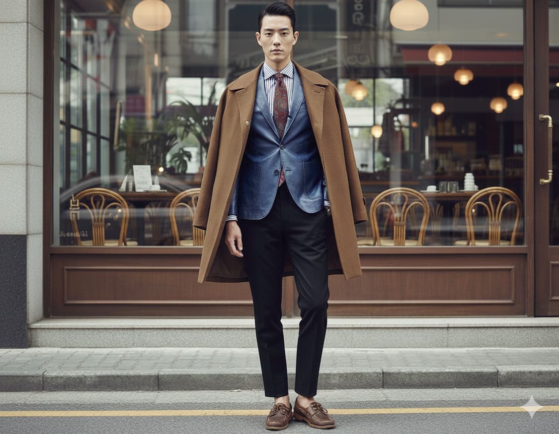 90's 캐시미어 울 혼방 나그랑 싱글 하프코트 상품이미지1