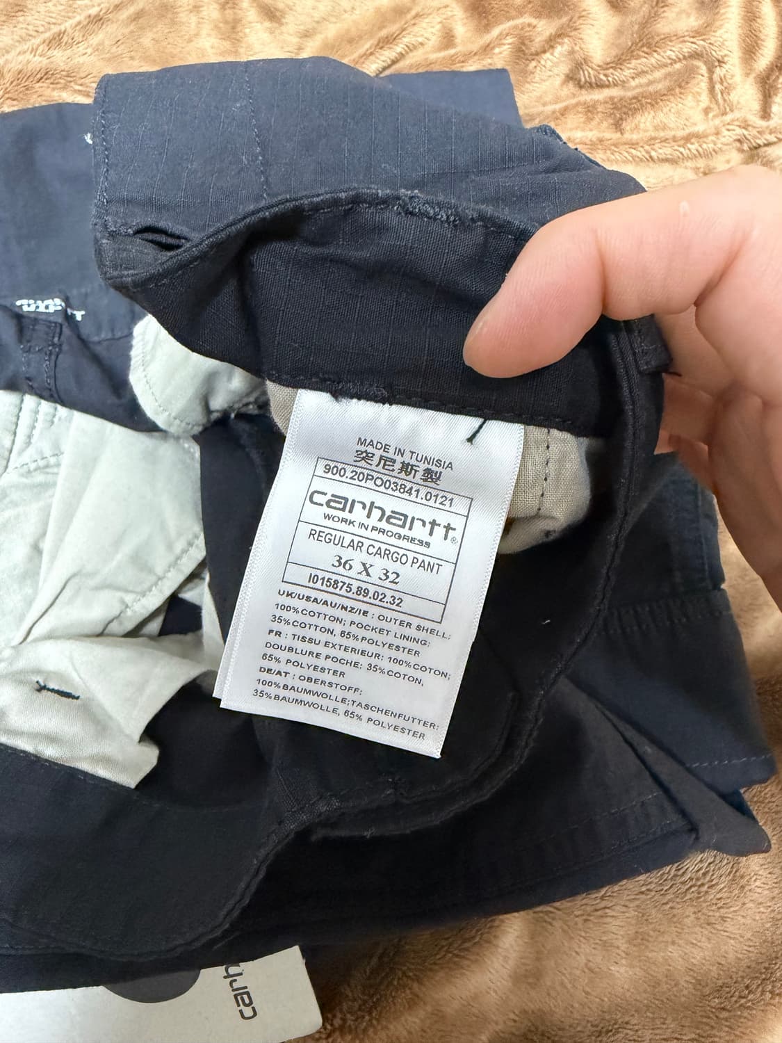 칼하트wip 레귤러 카고팬츠 블랙 36 상품이미지3