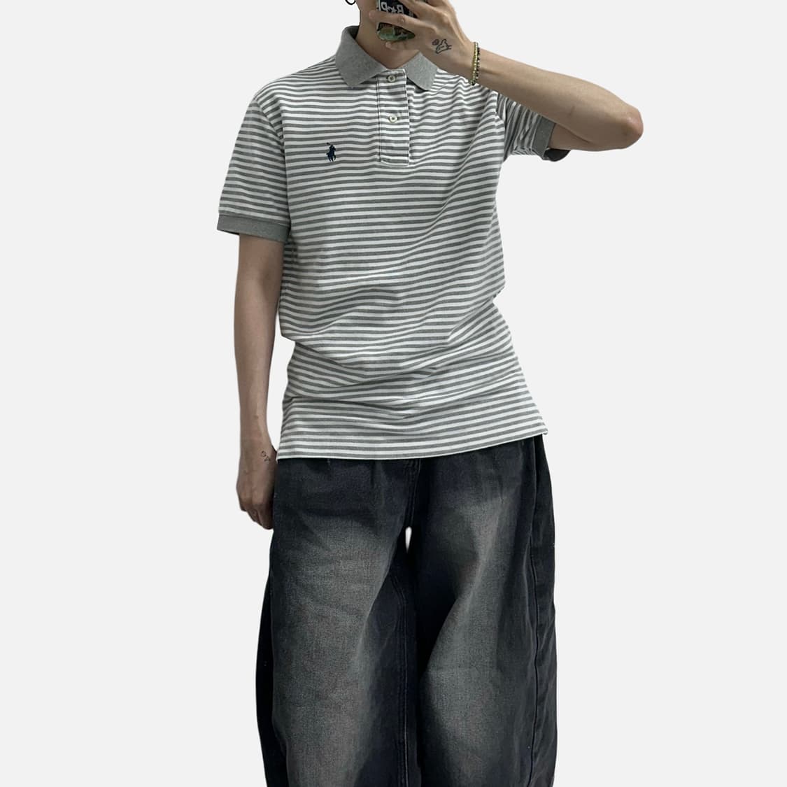 폴로 스트라이프 반팔 카라티 피케셔츠 상품이미지2