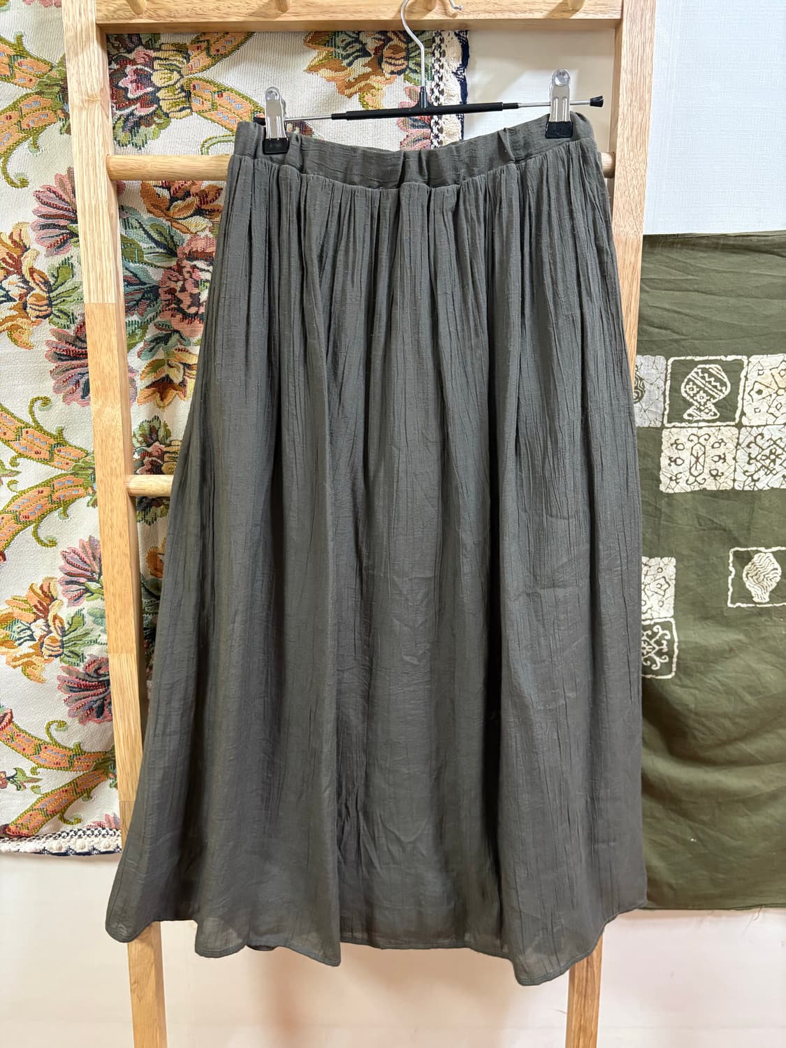 카키 롱스커트 상품이미지3