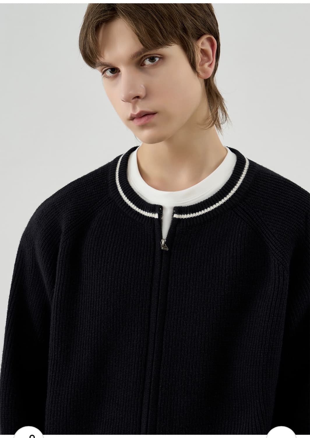 (새상품)(L) 드로우핏 벌룬 투웨이 집업 니트 [BLACK] 판매 상품이미지5