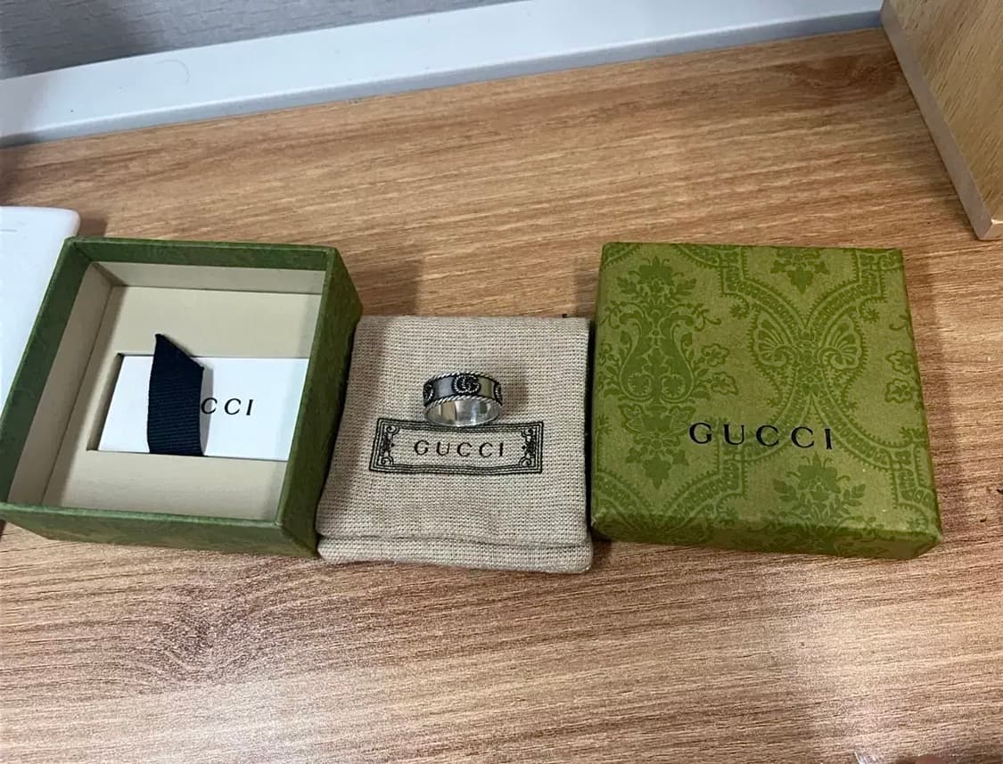 구찌 더블 G링 실버 에이지드 피니쉬 반지 18호 상품이미지6