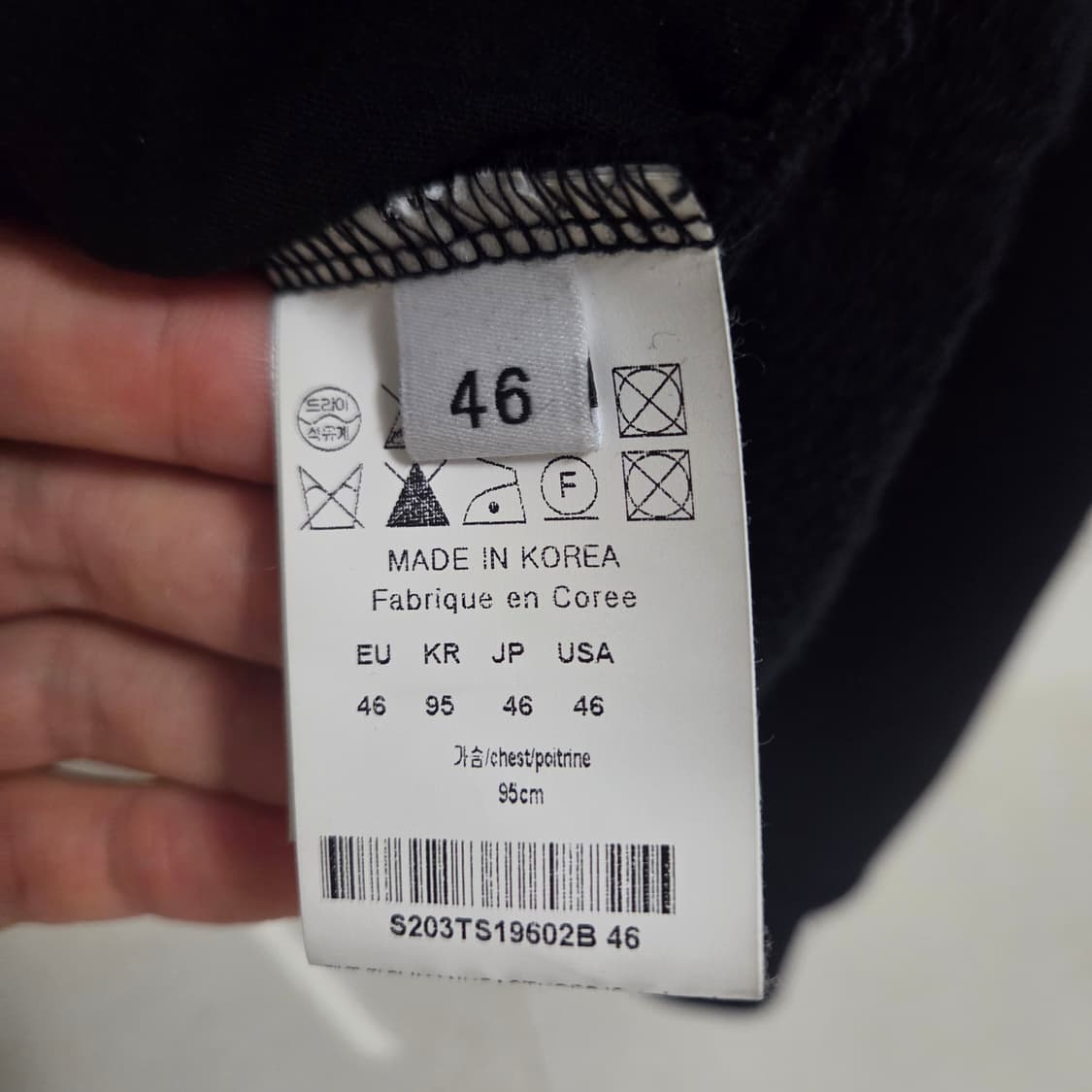 솔리드옴므 백로고 맨투맨 블랙 46 상품이미지3