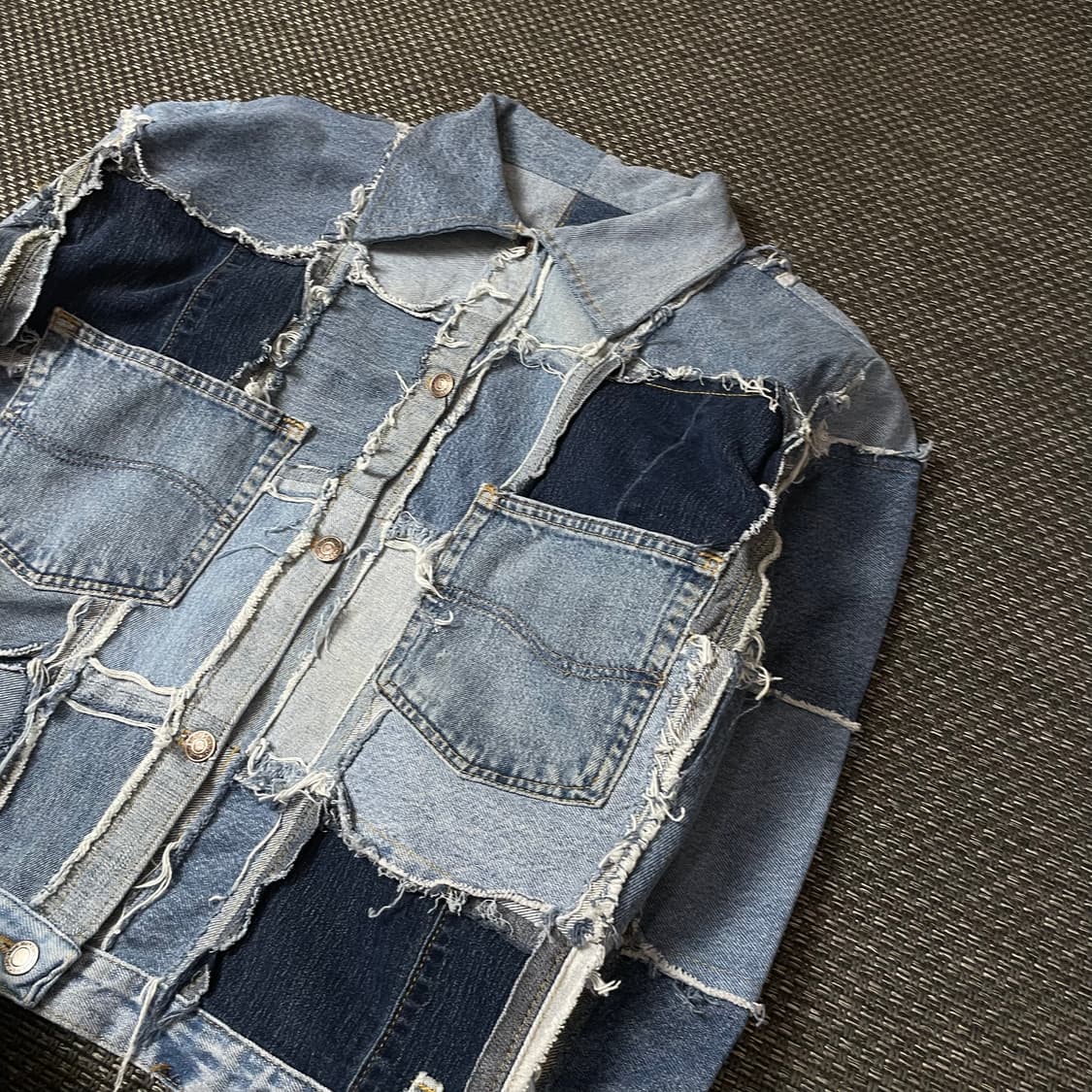 빈티지 데님 리워크 커스텀 카라 자켓 상품이미지4