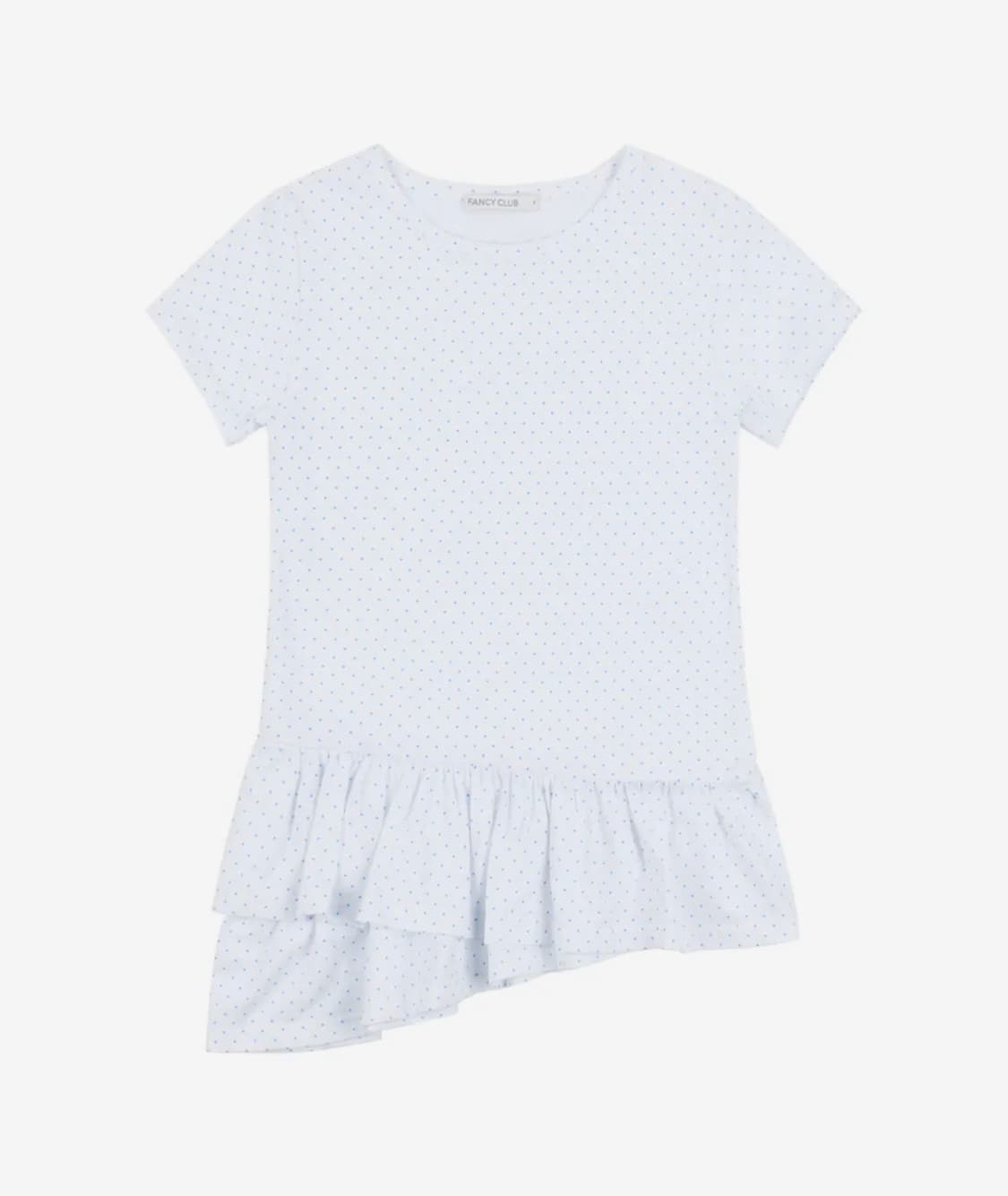 팬시클럽 프릴 레이어드 도트 반팔 티 상품이미지1
