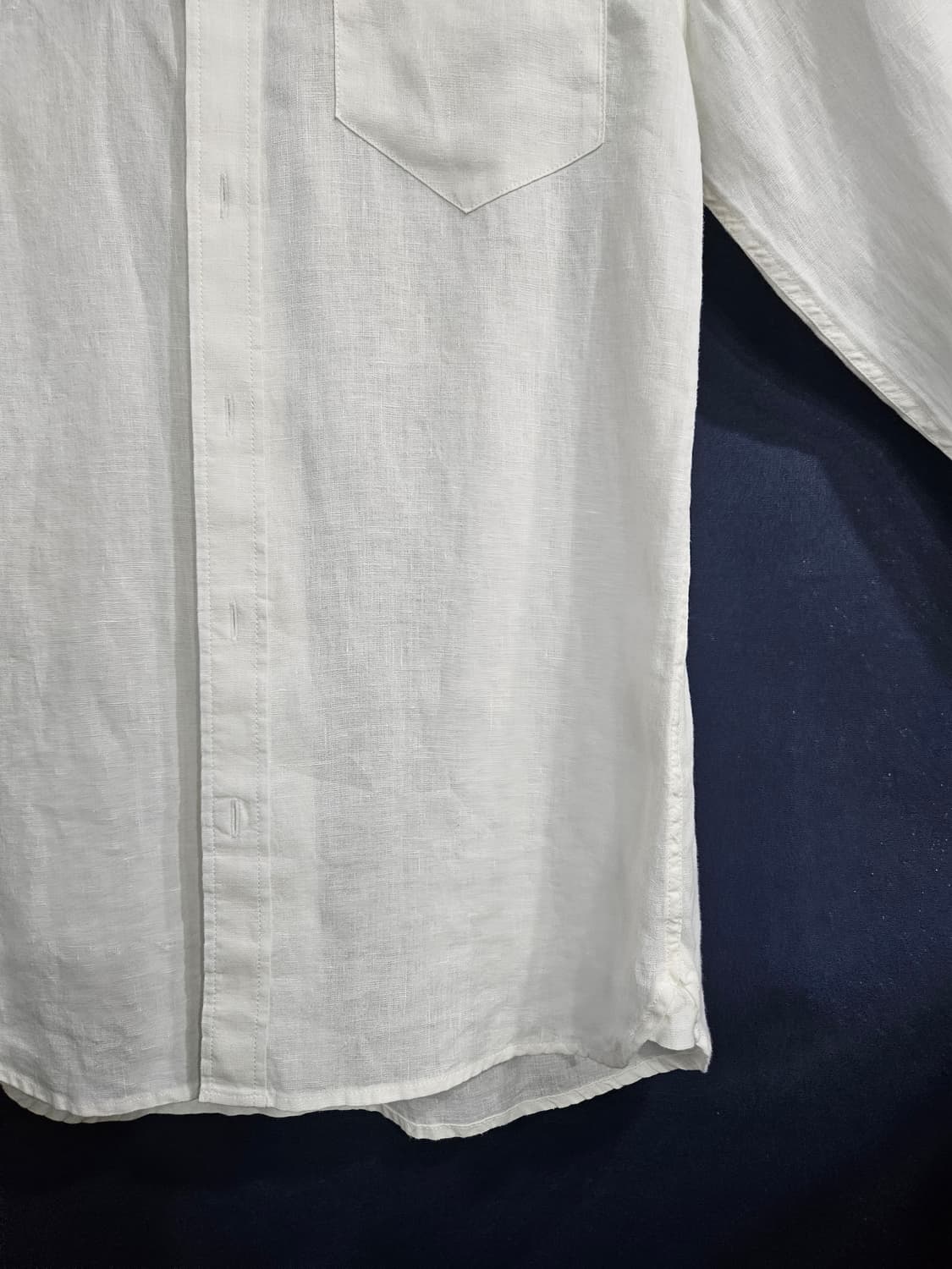 라코스테 화이트 남성 슬림핏 95 마 100% 긴팔셔츠  상품이미지6