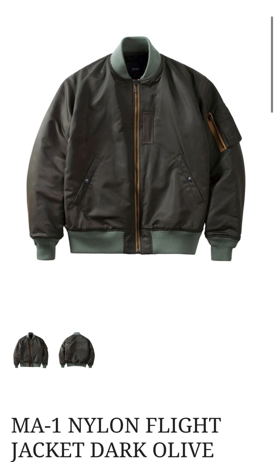 (구매) 디그레 ma-1 dark olive L 구매 합니다 상품이미지1