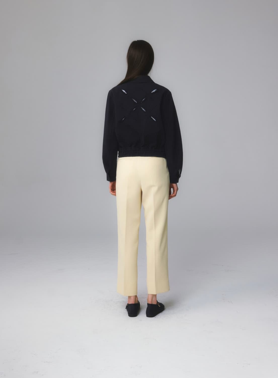 (W)[택포]문선 아가일 코튼 블루종 네이비 상품이미지4