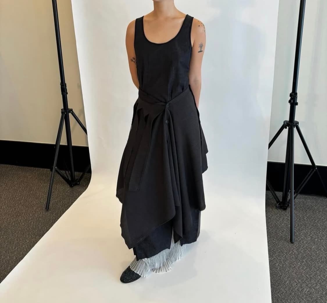 공테잎 프린지 스커트 블랙 상품이미지1