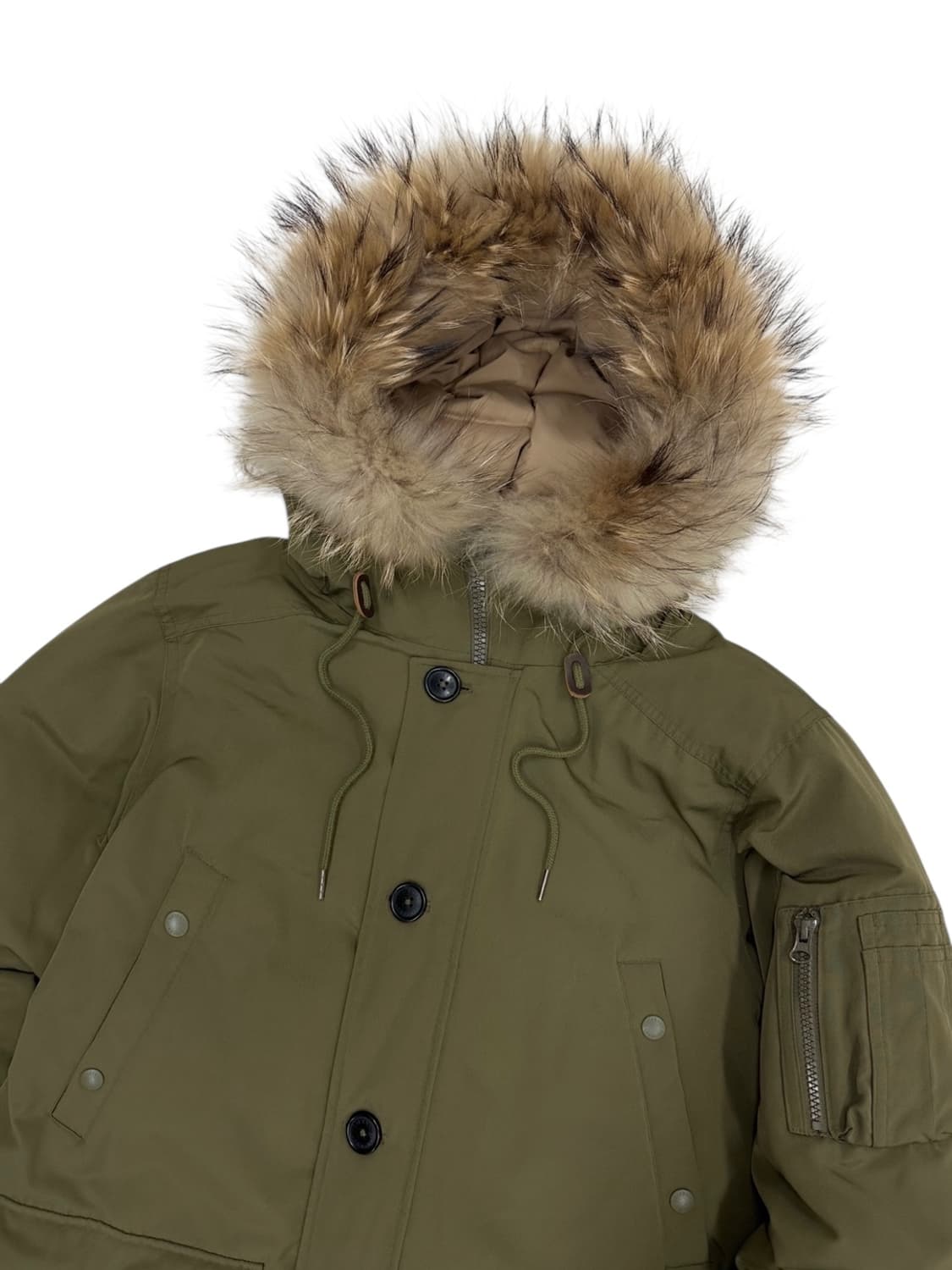 커버낫 구스다운 야상패딩 카키 (L) 상품이미지2