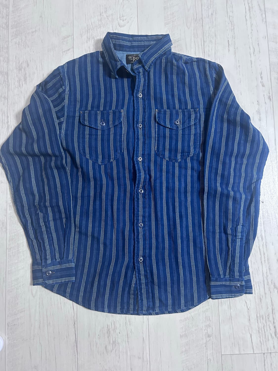 RRL 더블페이스 와바시 자수 워크 셔츠 S 상품이미지2