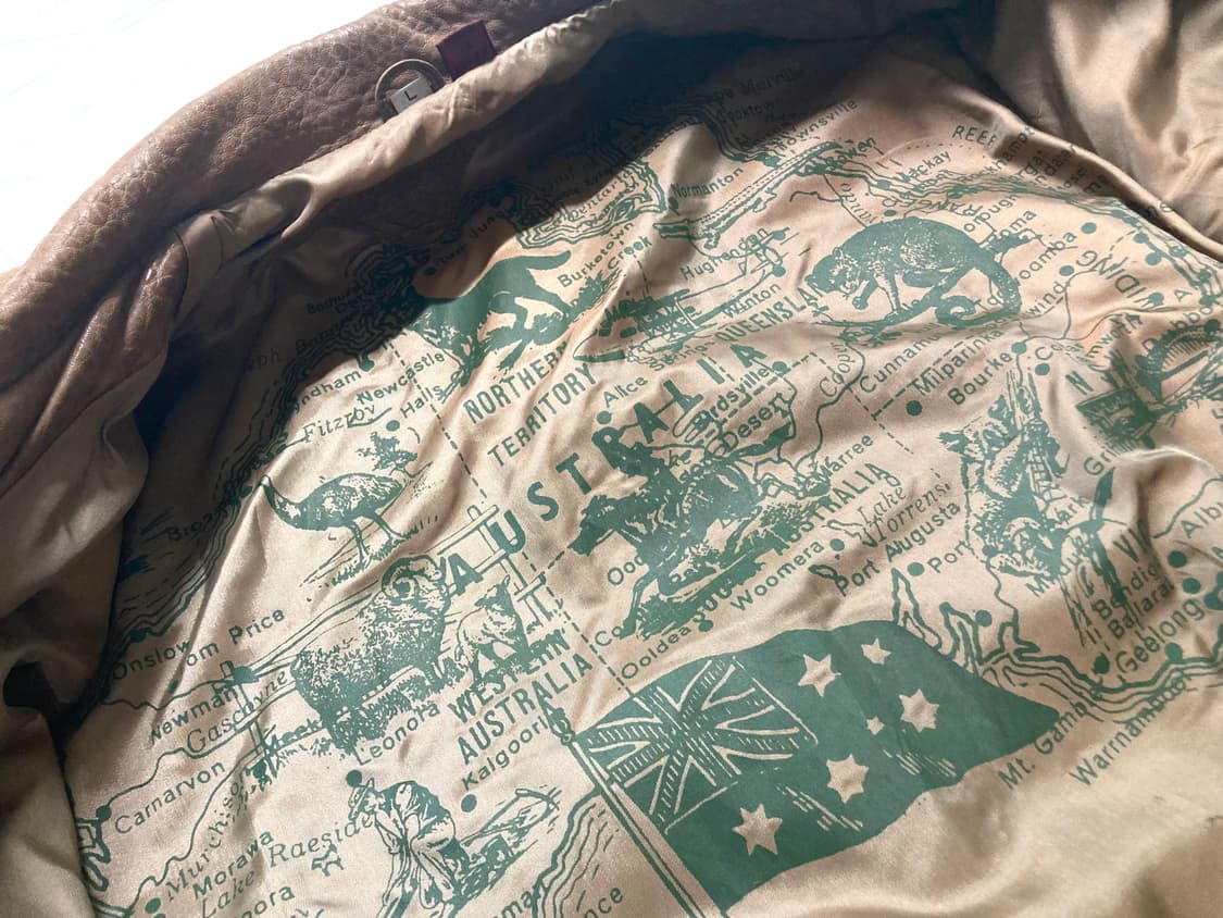 90s 호주 메리노 양가죽 램스킨 레더 봄버 자켓 105-110 상품이미지5