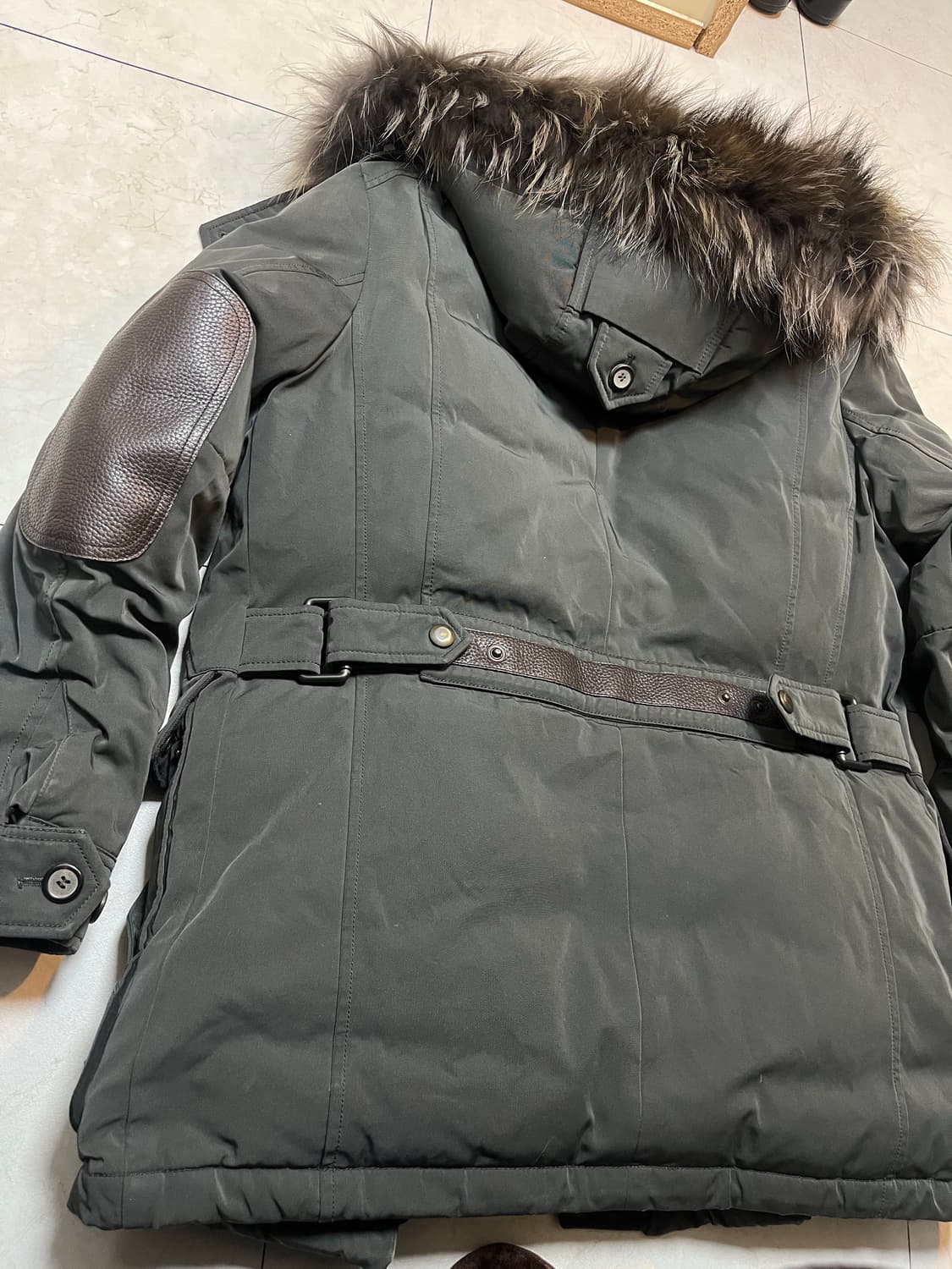 타임 13FW 라쿤 퍼 구스다운 레더 파카 105 상품이미지4