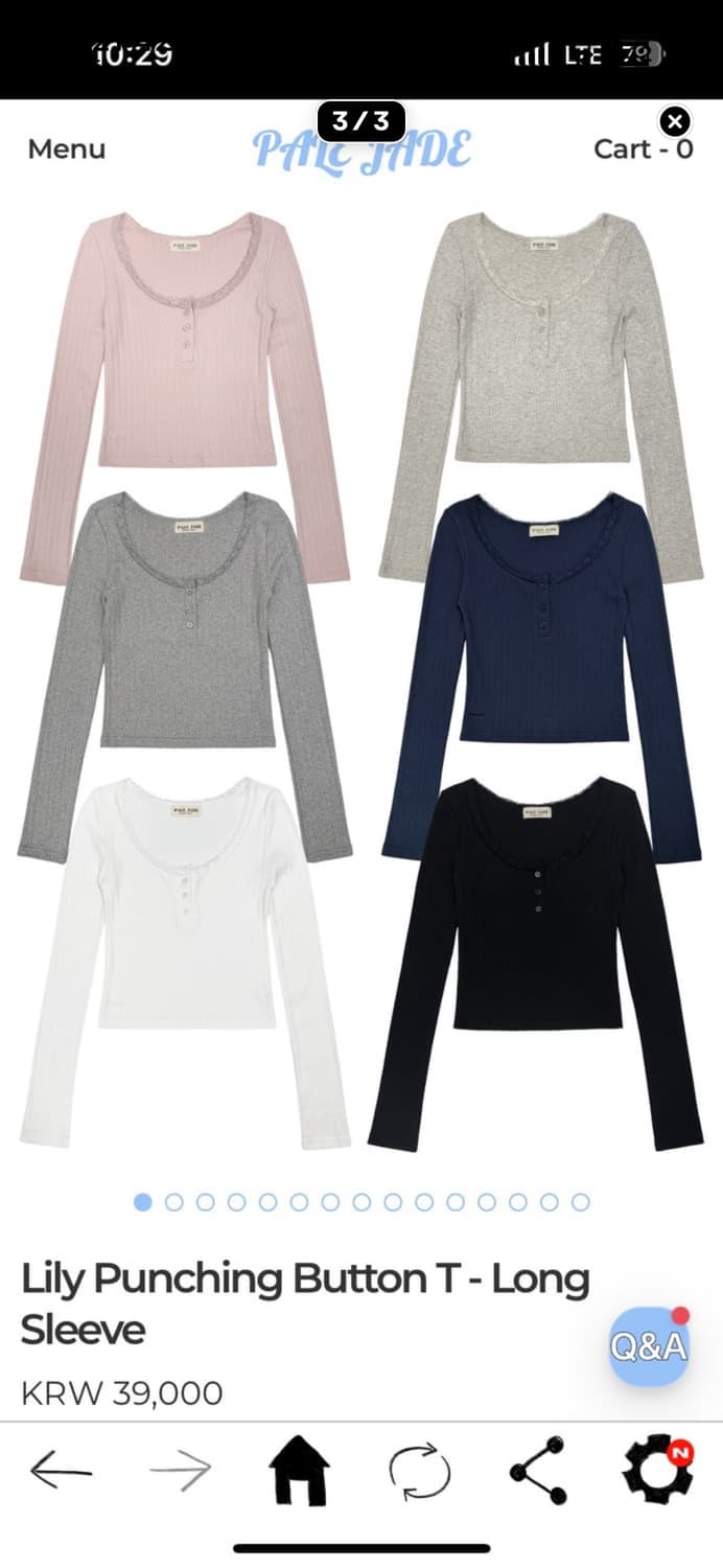 페일제이드 릴리 펀칭 버튼티 오트밀 상품이미지1