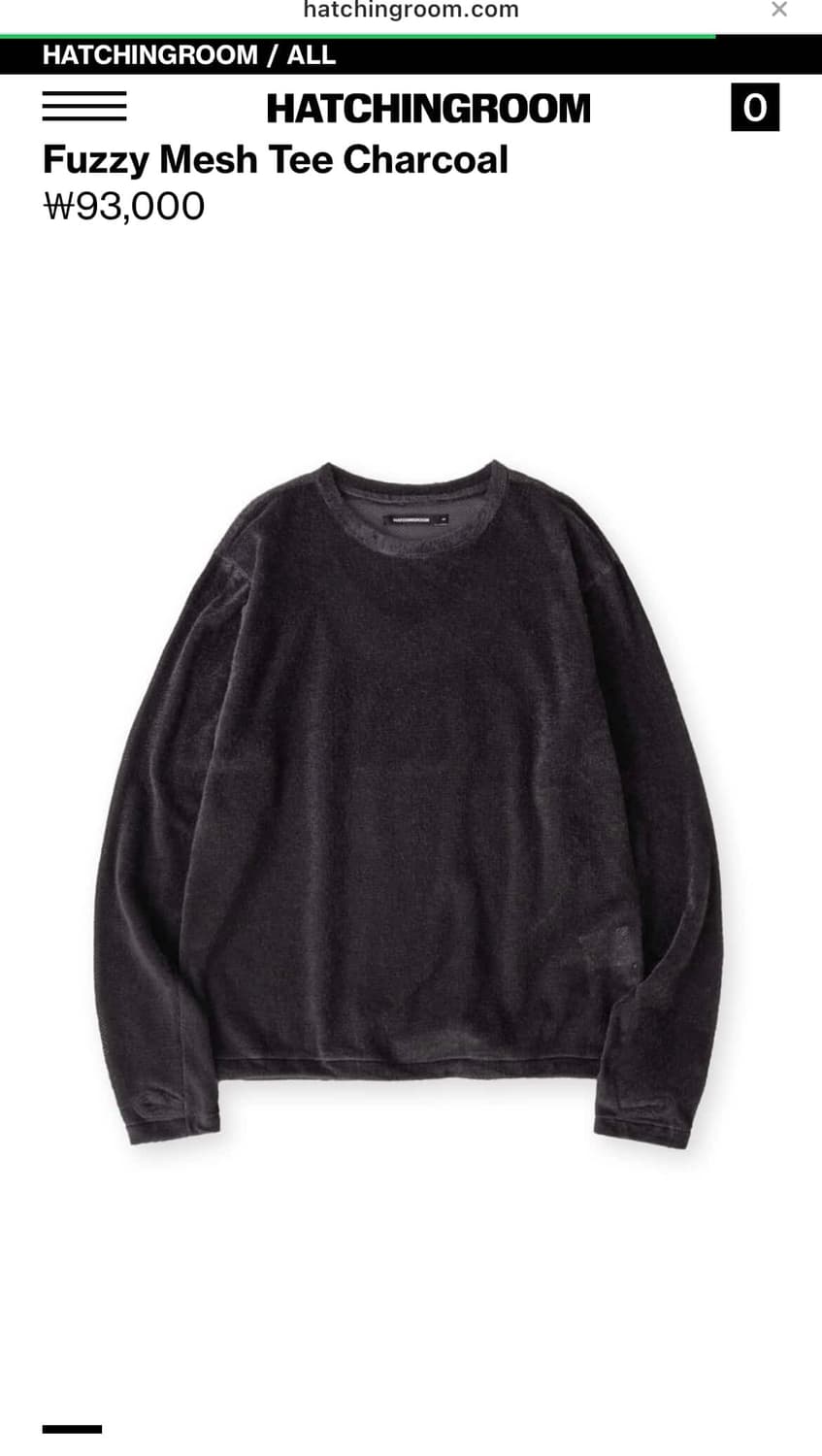 Fuzzy Mesh Tee 새상품 [Charcoal, 4사이즈] 상품이미지1