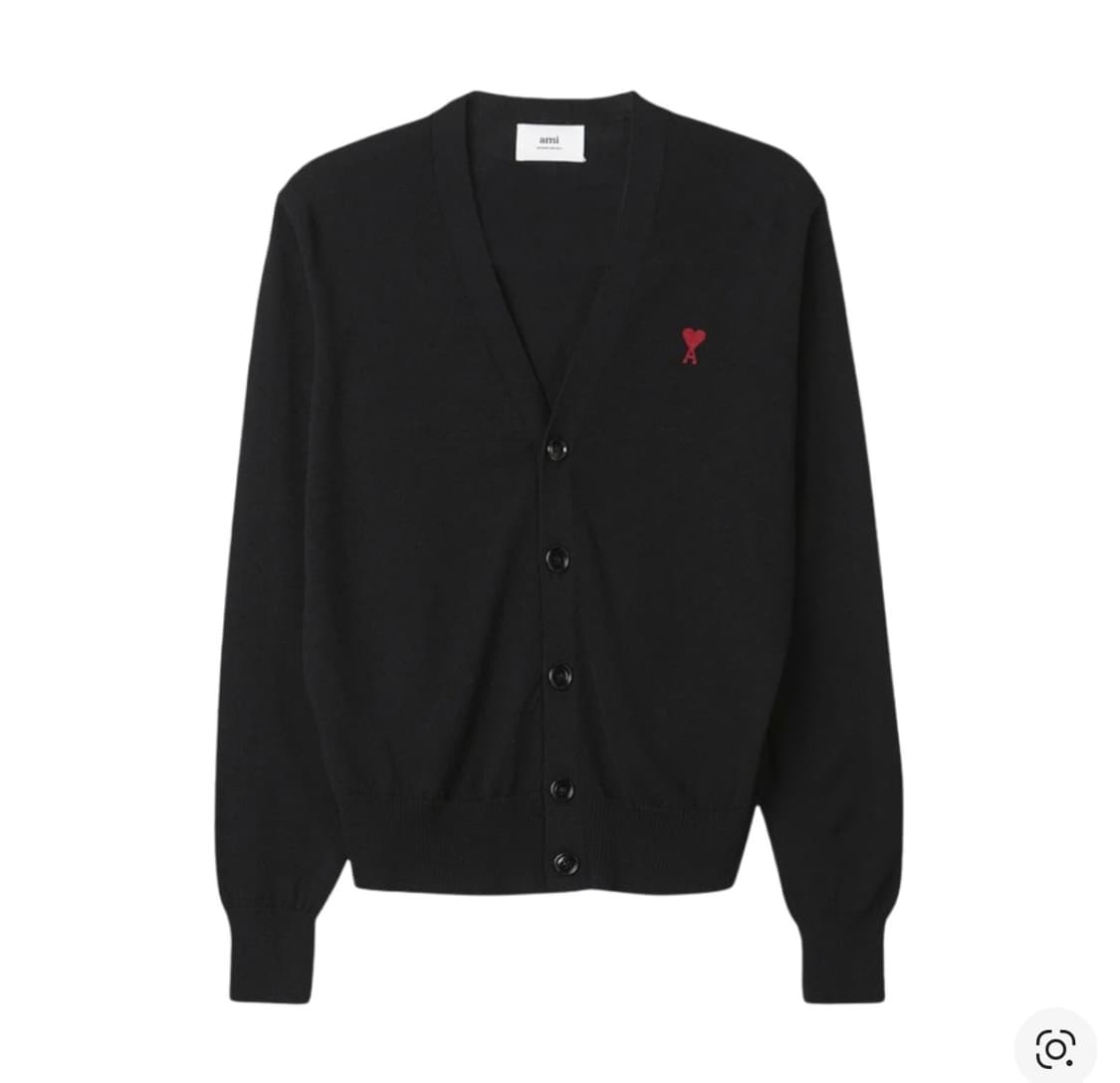 아미 스몰 하트 로고 블랙 가디건 상품이미지1
