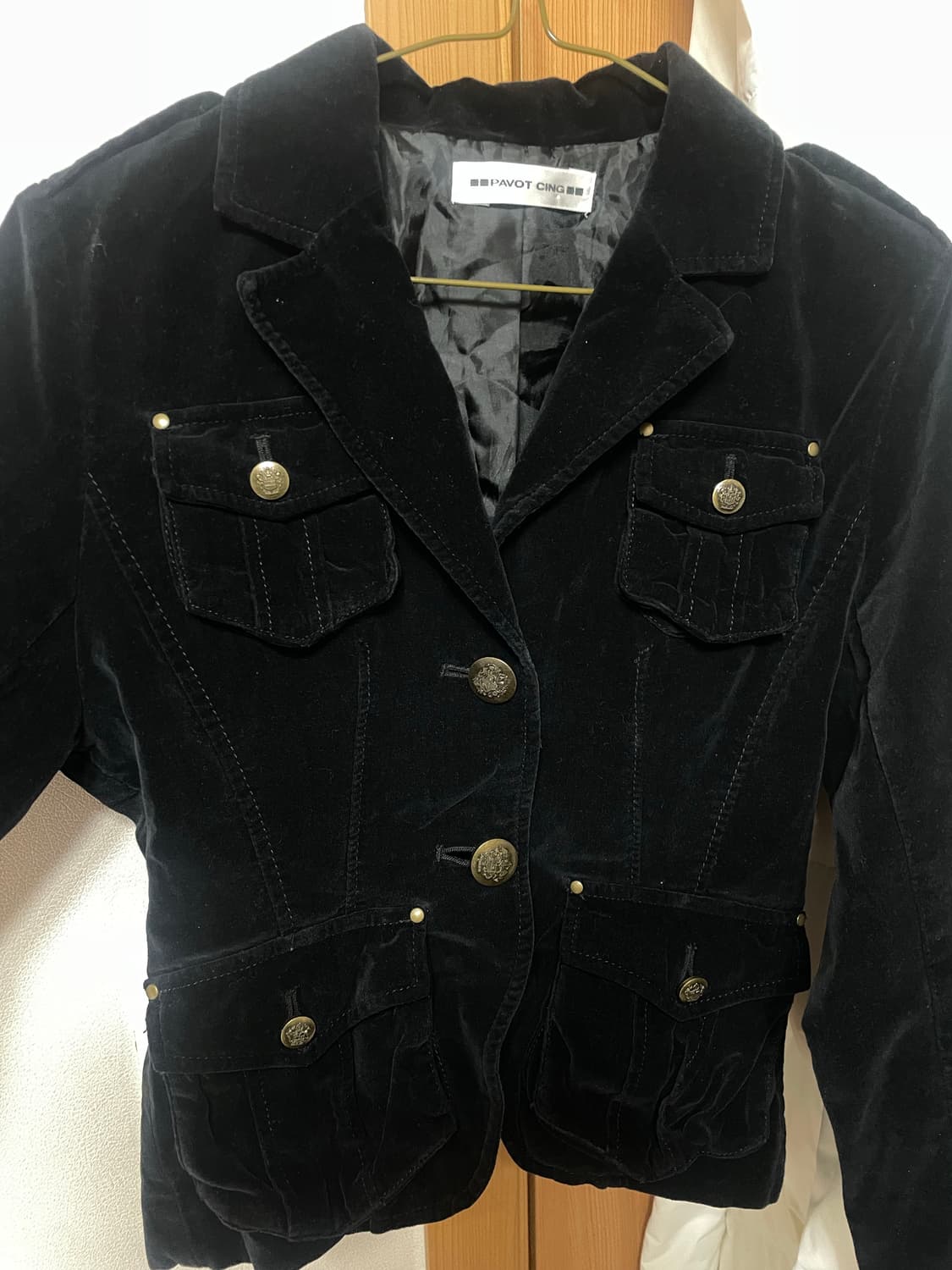 빈티지 블랙 벨벳 자켓 상품이미지2