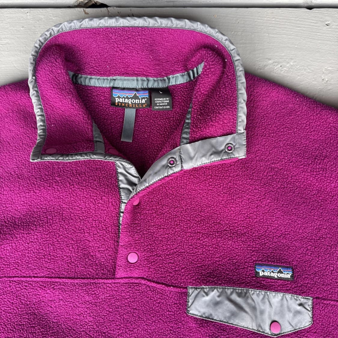  90s 파타고니아 신칠라 스냅-T 핑크 상품이미지3