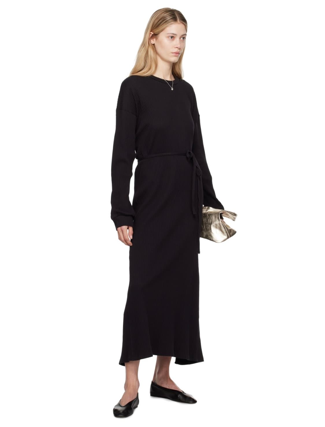 베이스레인지 블랙 쇼 카프탄 원피스 xs 상품이미지3