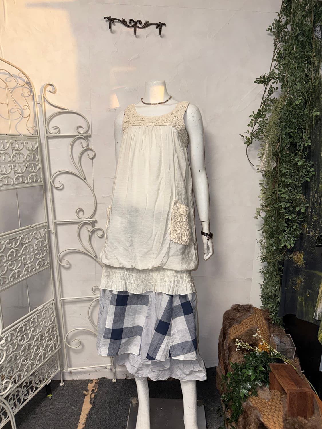 Ivory cotton crochet pocket detail ops 상품이미지6