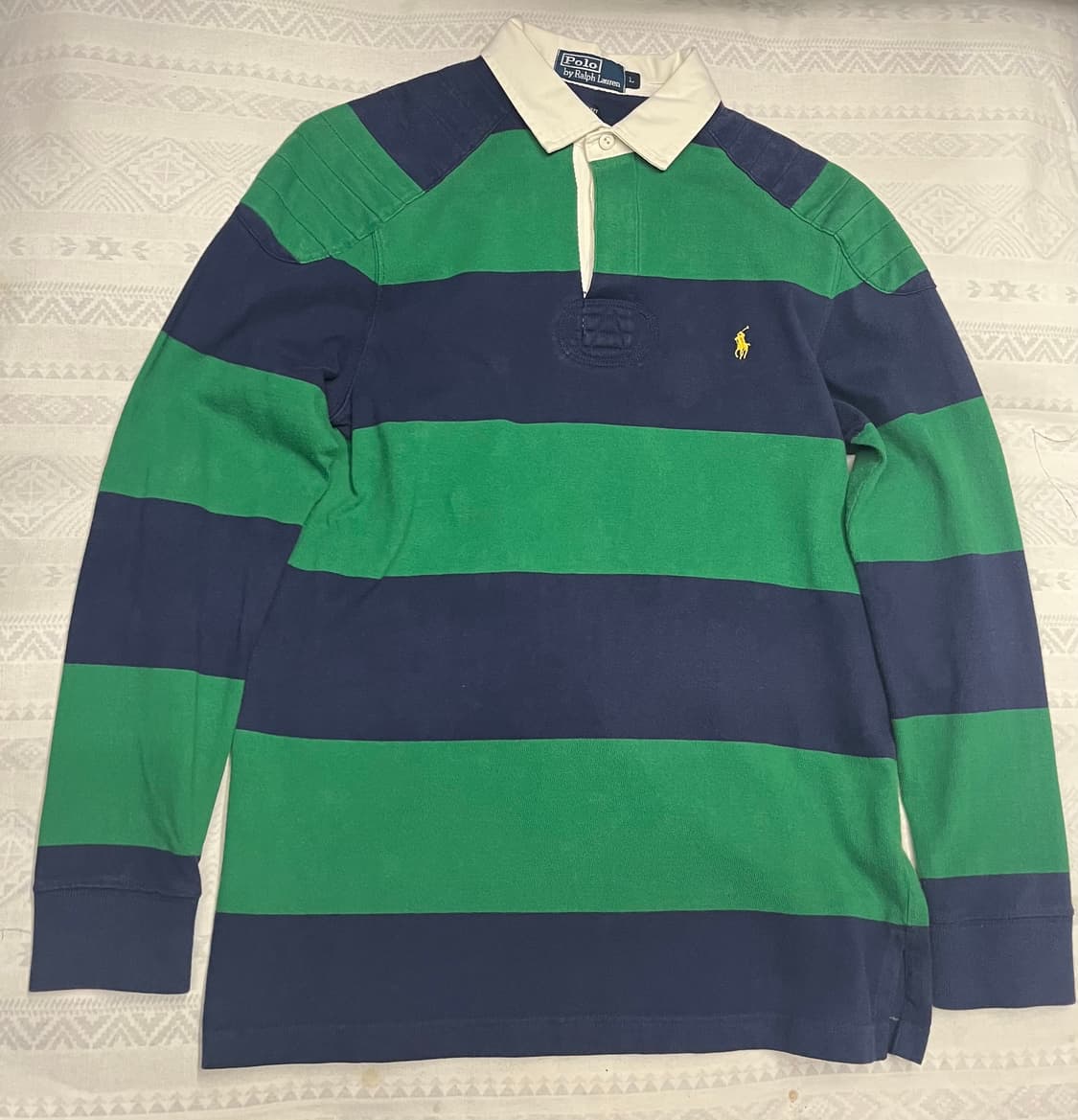 폴로 랄프로렌 럭비 셔츠 그린 네이비 L 상품이미지3