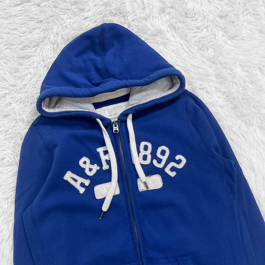 아베크롬비 스펠 로고 후드집업 블루 상품이미지3
