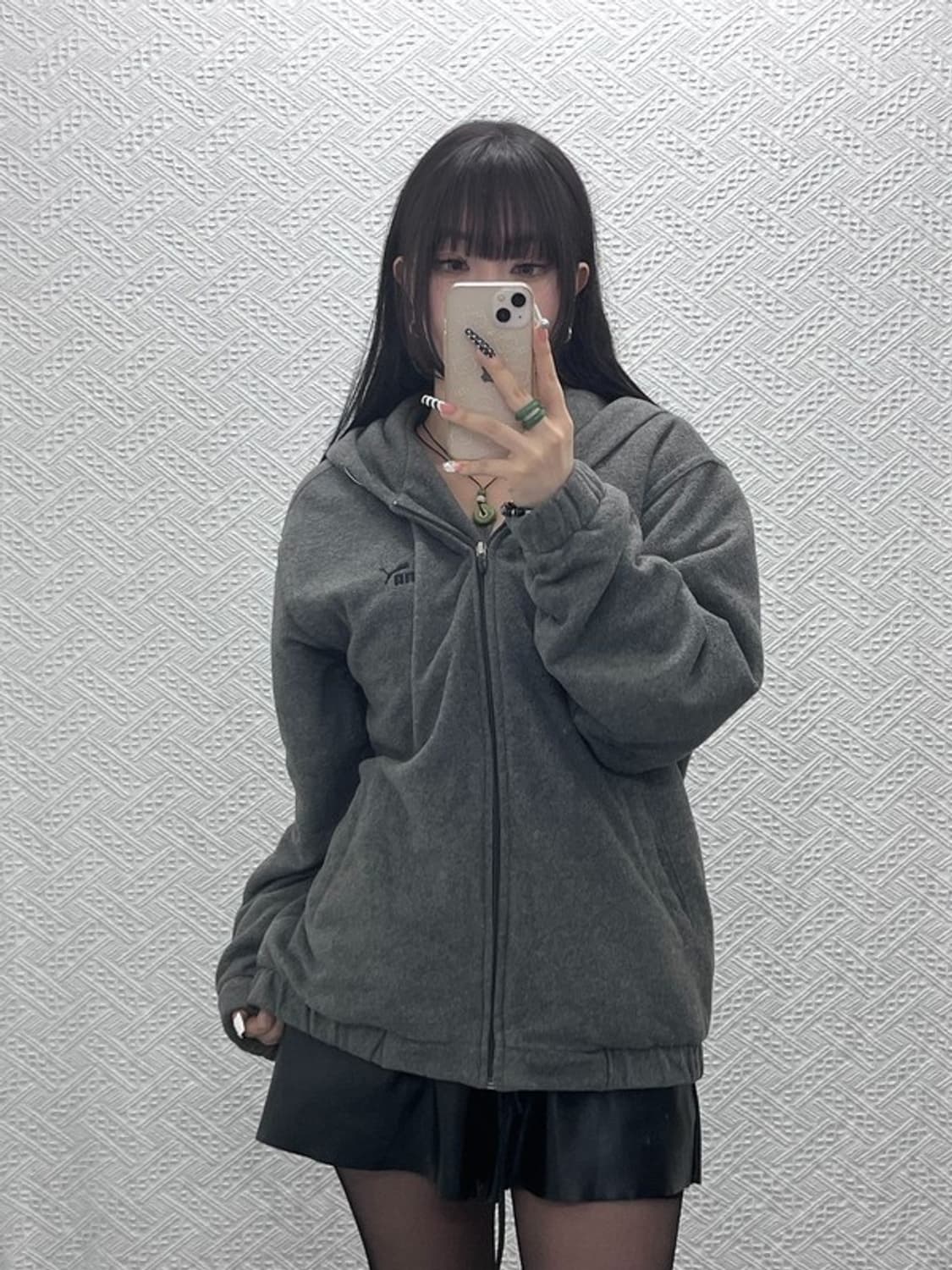 퓨마 캐주얼 빈티지 오버핏 후리스 후드집업 M C10430 상품이미지1