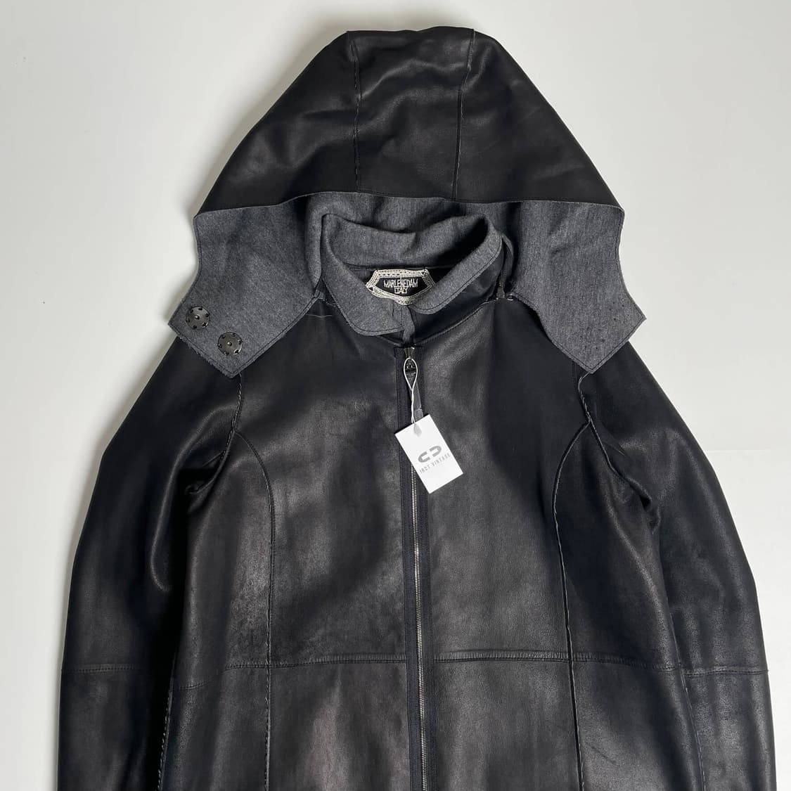 Marlenedam italy 고트 스킨 후드 롱 코트   상품이미지2