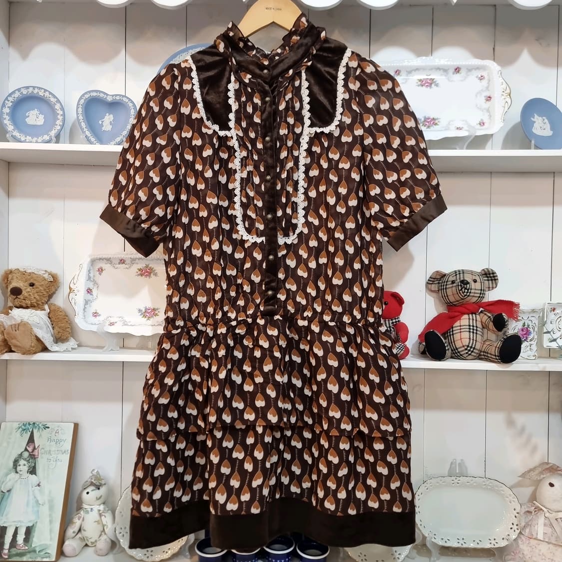 axes femme(엑시즈팜) 하트 안의 하트 초코무드 원피스 상품이미지1