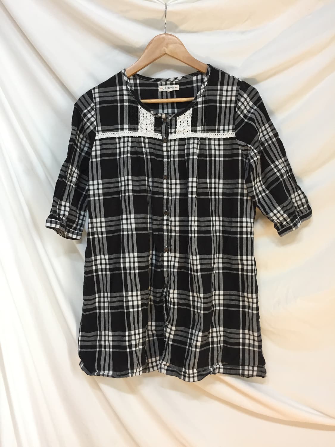 모리걸 레이어드 레이스체크원피스 상품이미지1