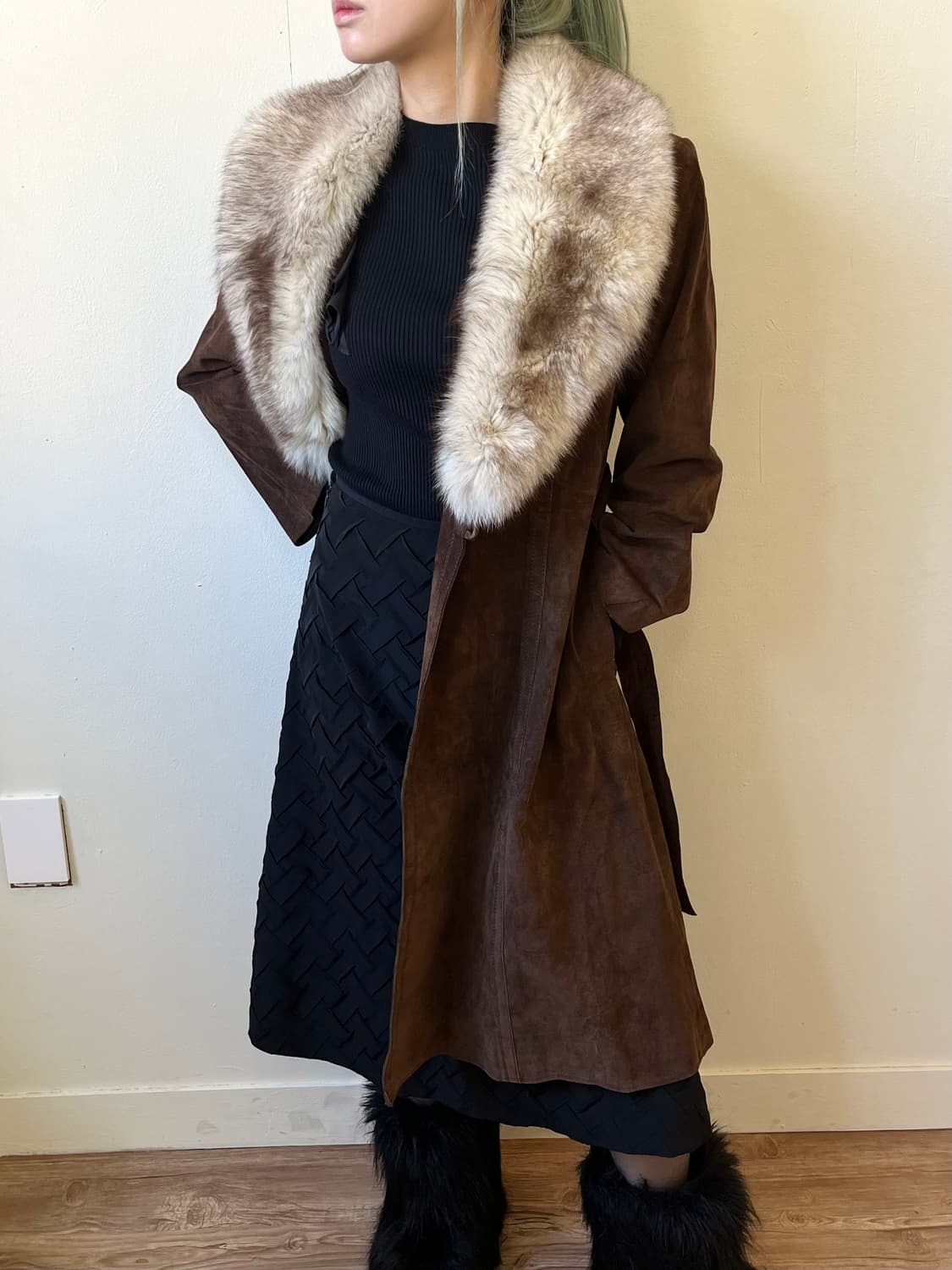 JHA-JHA 피그스킨 폭스 퍼 코트 상품이미지6