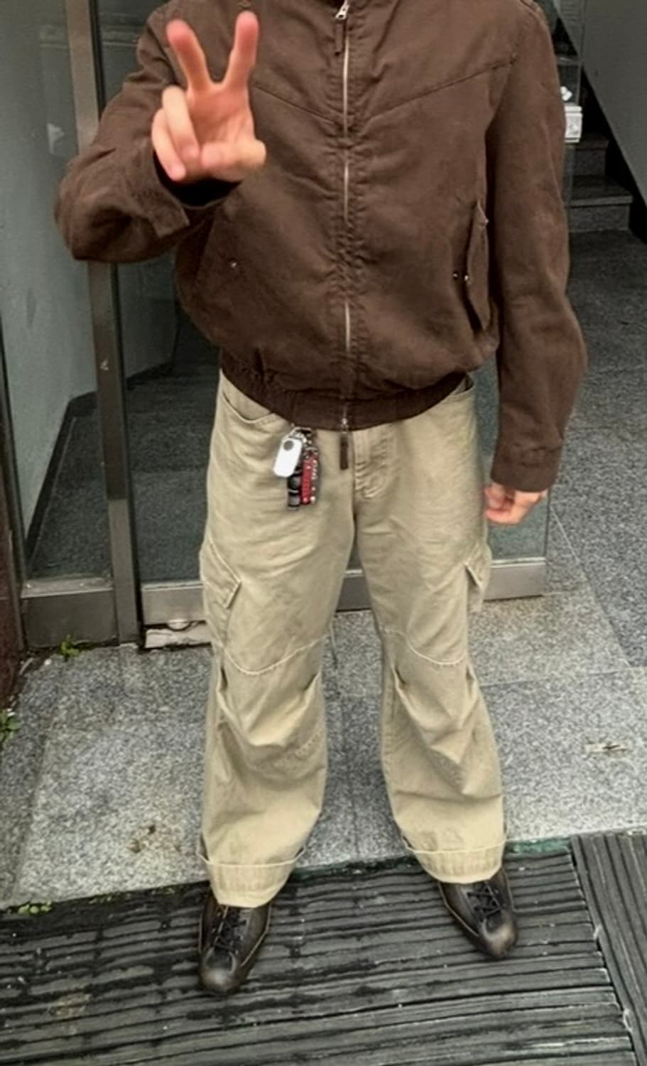 [0]다이브인 워시드 베른 카고 팬츠 베이지 (무민서) 상품이미지3