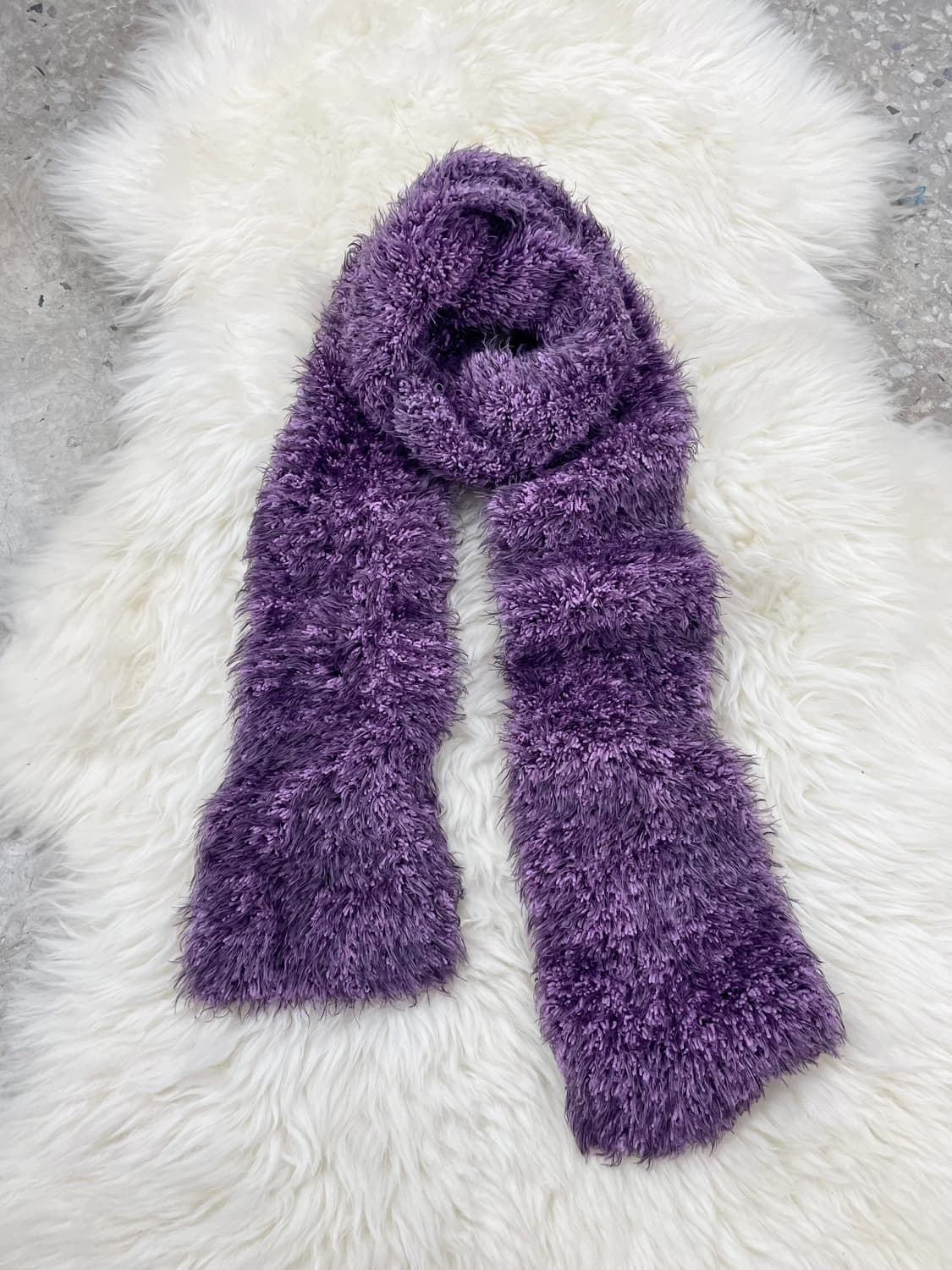 퍼플 헤어리 머플러 상품이미지5