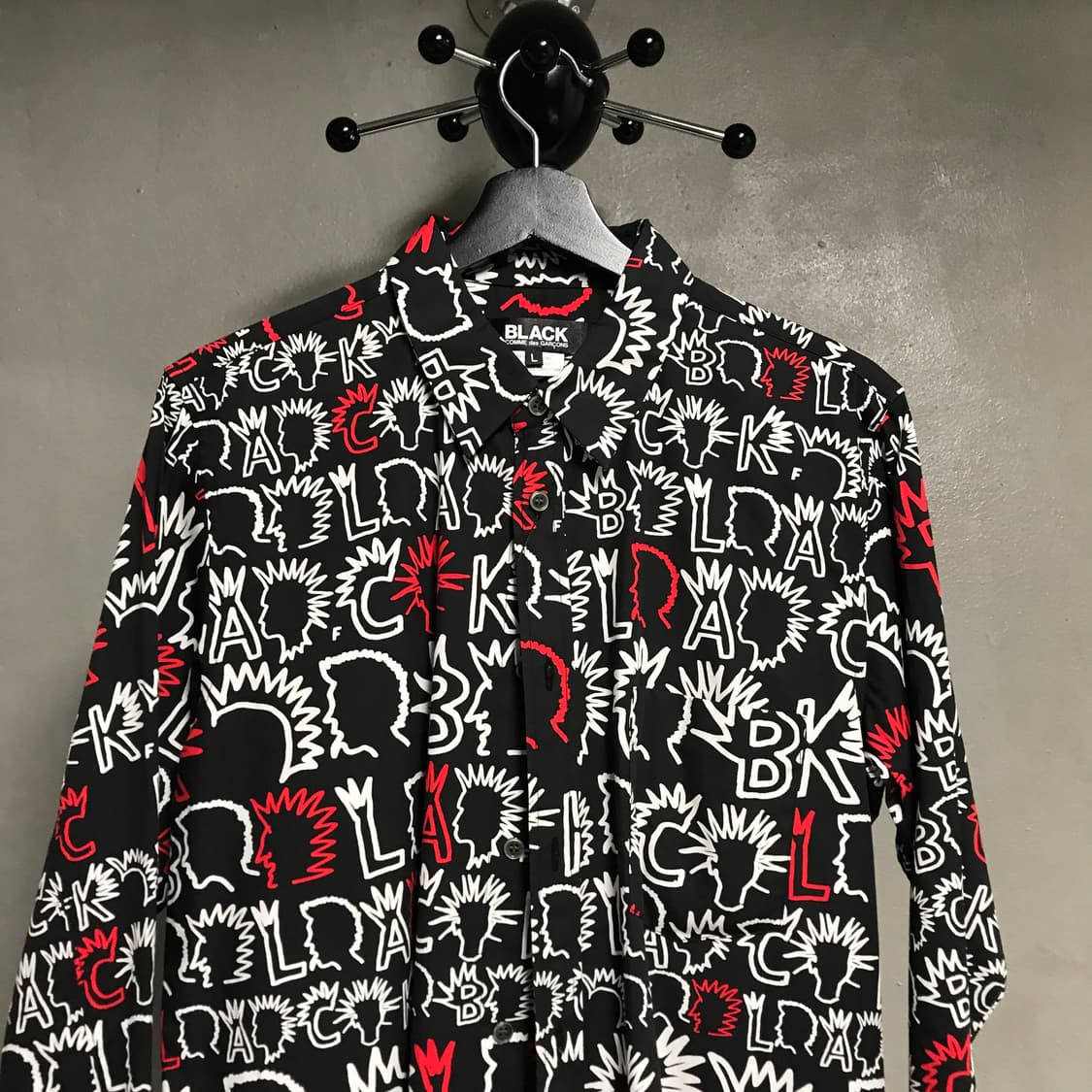 꼼데가르송 블랙 패턴 셔츠 L 상품이미지2